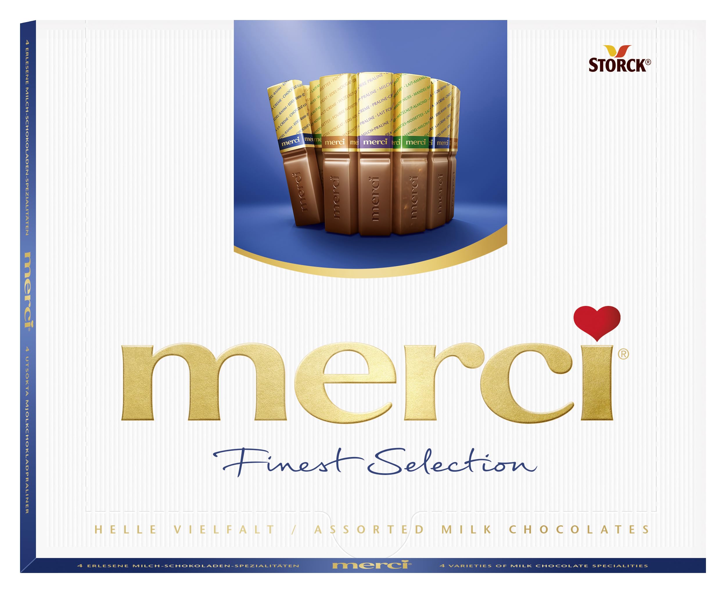 Merci - Feinste Milchschokolade Box 4 Sorten, 250g (20er Pack)