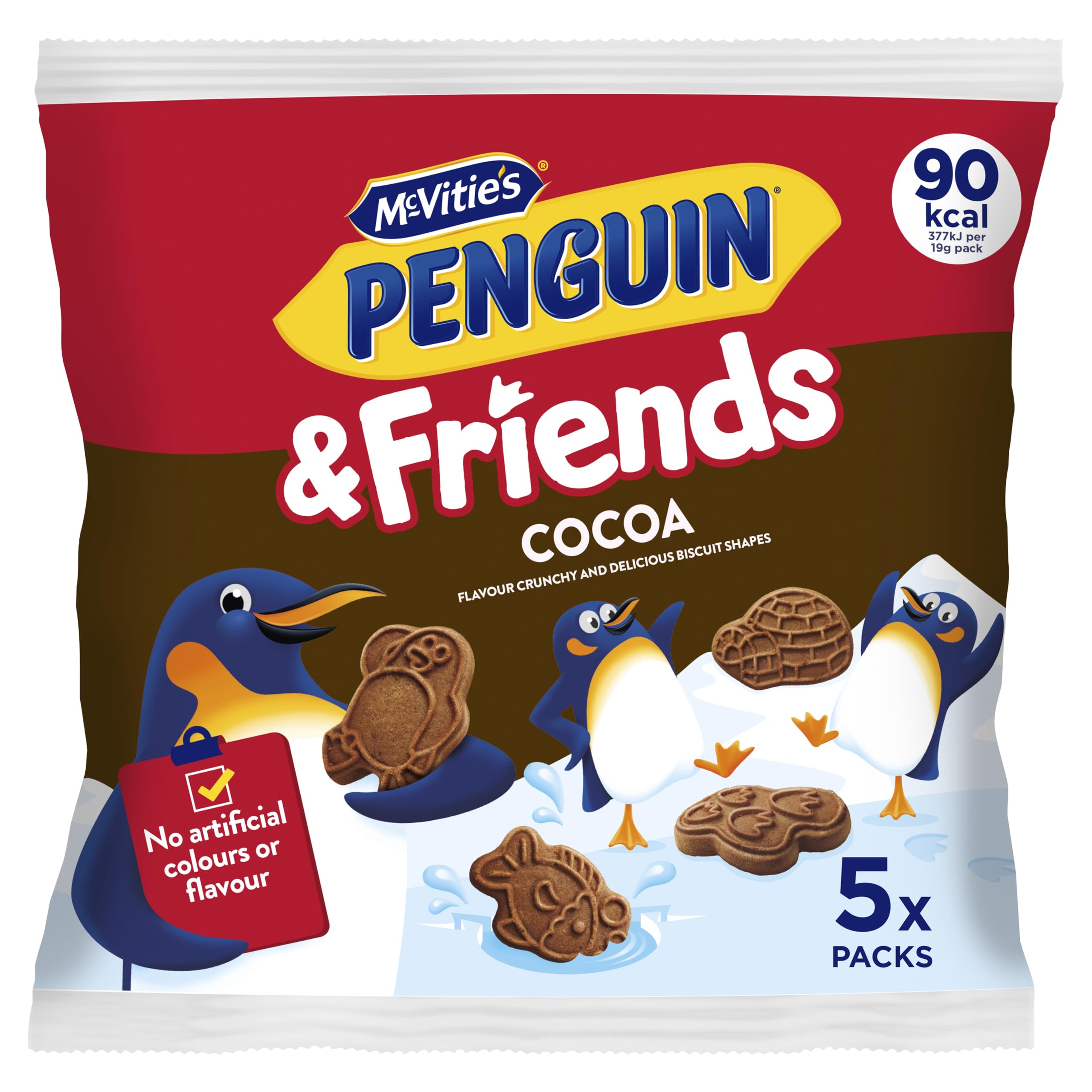 McVitie's Mini Penguin & Friends Kekse, Knuspriger Kakao, Multipack à 5 x 20 g