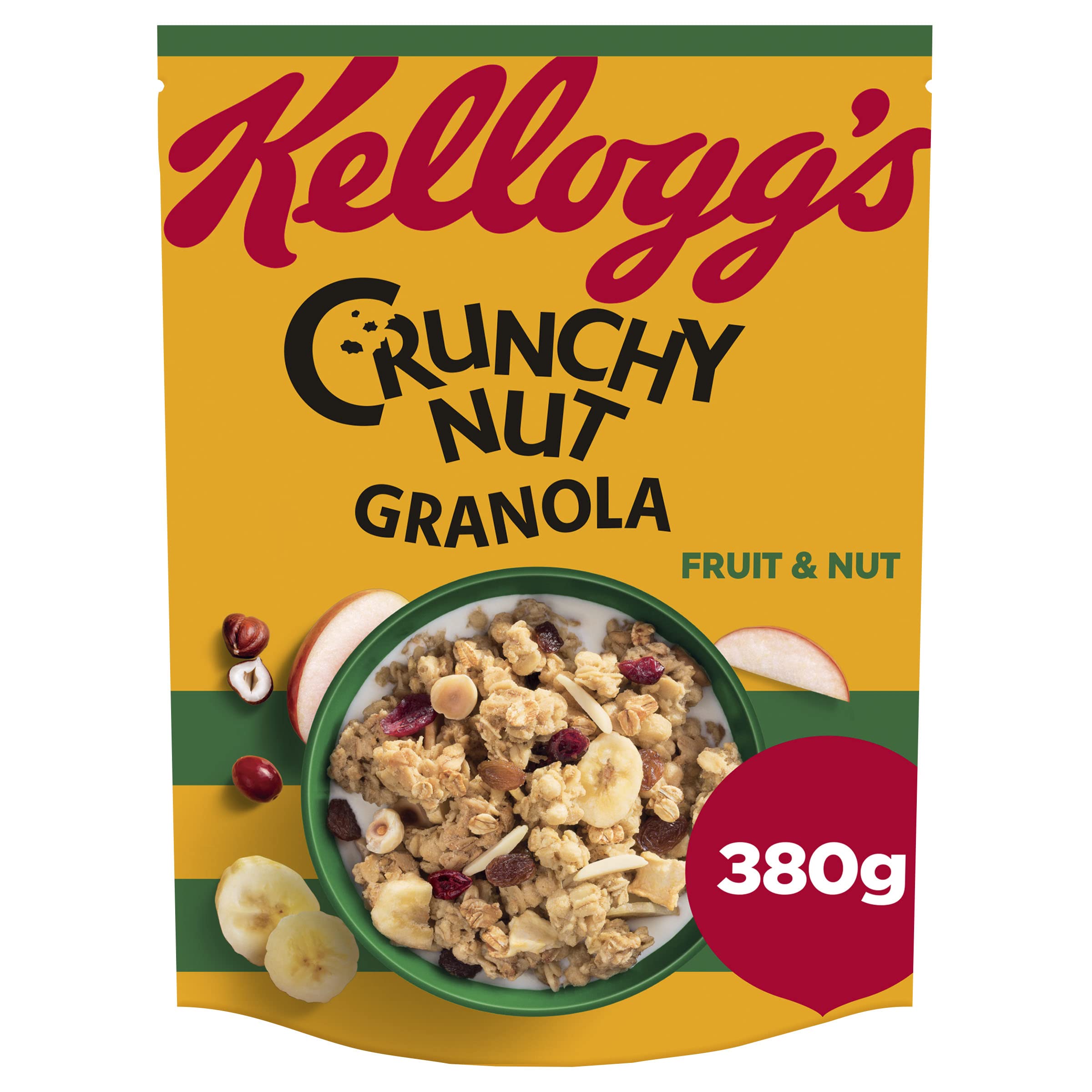 Kellogg's Crunchy Nut Frucht- und Nuss-Granola-Beutel, 380 g