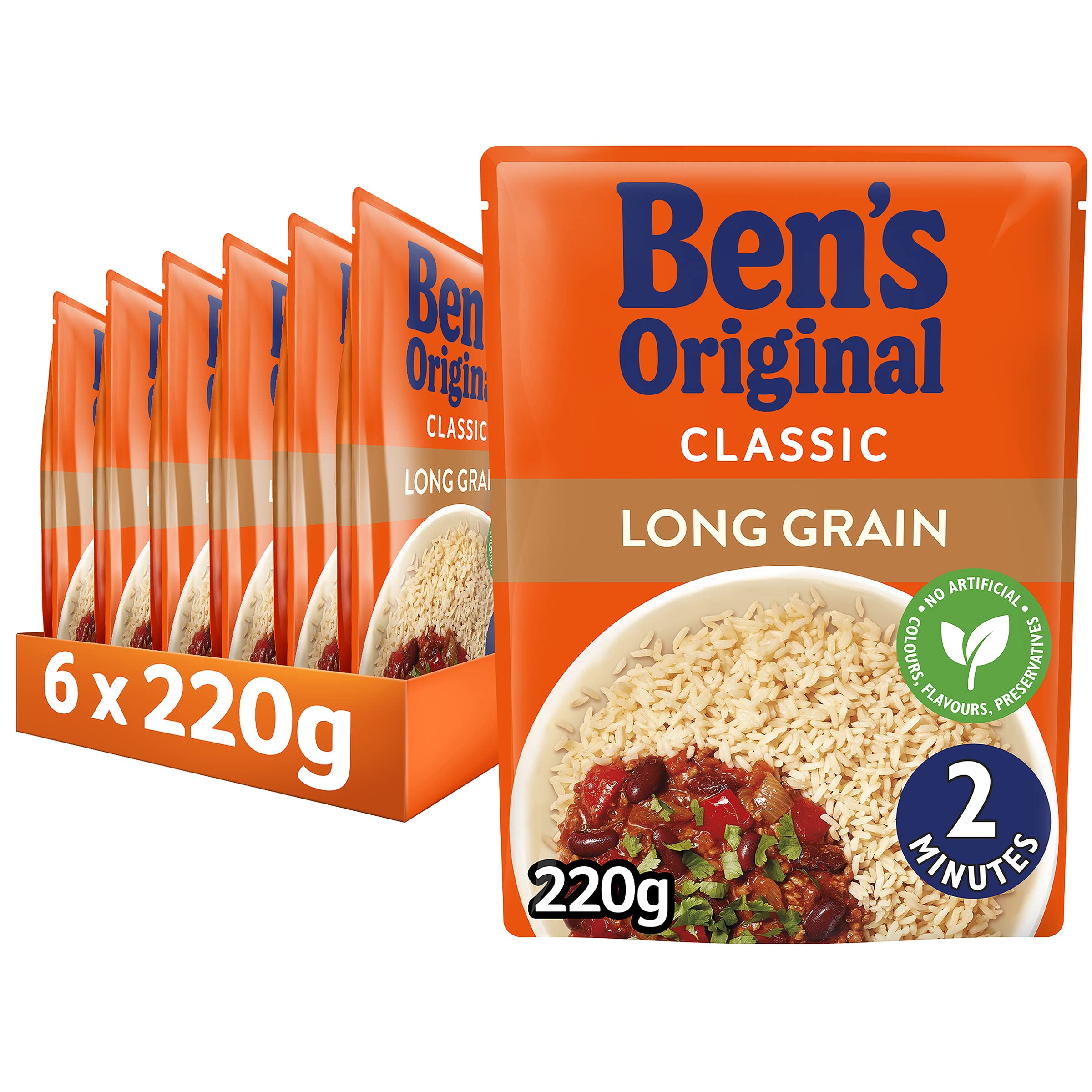 Ben's Original Langkorn-Mikrowellenreis, 6 Beutel à 220 g