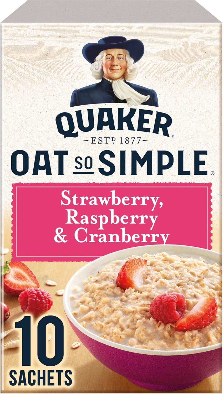 Quaker Oat So Simple Erdbeer-Himbeer-Porridge, 10er-Pack