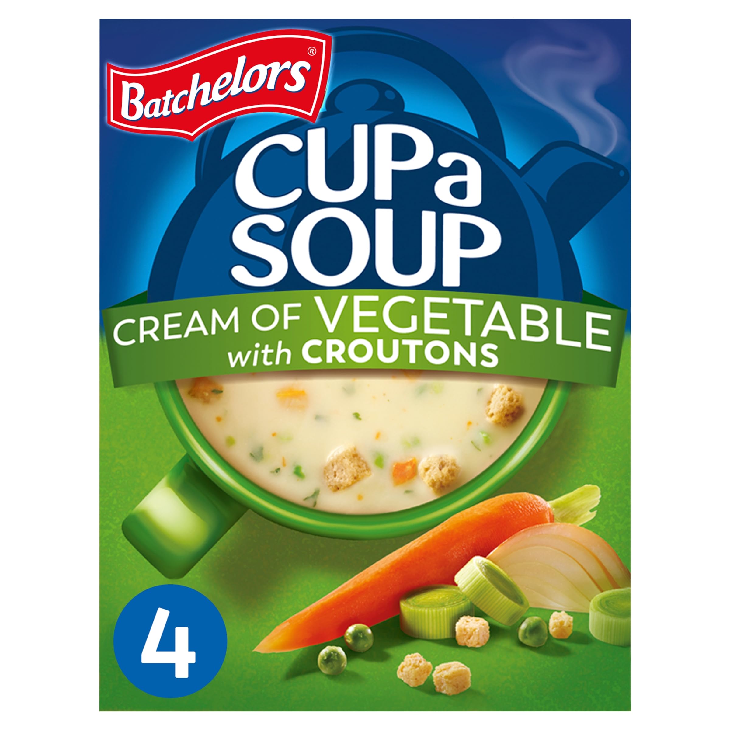 Batchelors Instant-Suppenbeutel mit Gemüsecreme und Croutons, 4 x 30,5 g (122-g-Packung)
