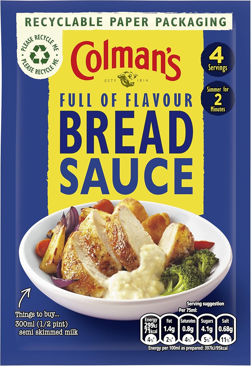 Colman's Brotsaucenmischung – 40 g Saucenmischung für gebratenen Truthahn und Hühnchen