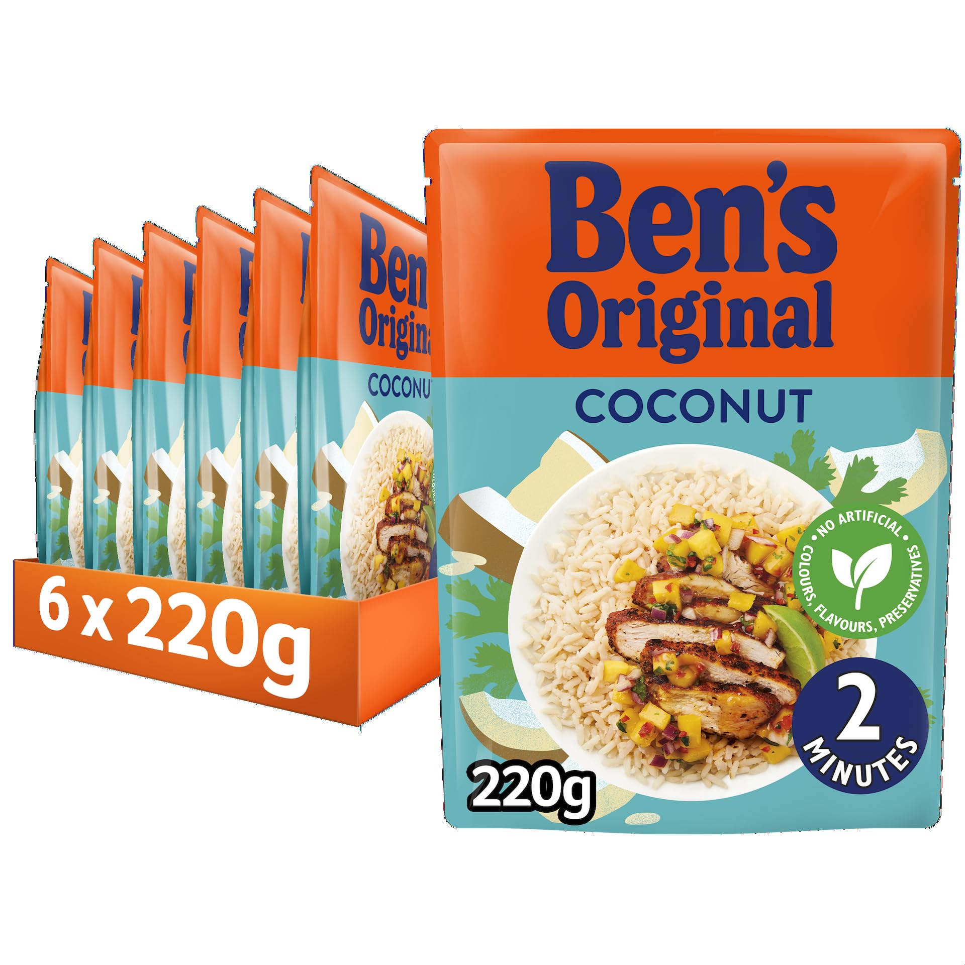 Ben's Original Kokos-Mikrowellenreis, 6 Beutel à 220 g