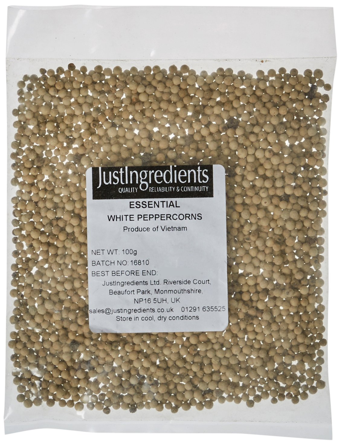 JustIngredients - Weiße Pfefferkörner ganz (100g)