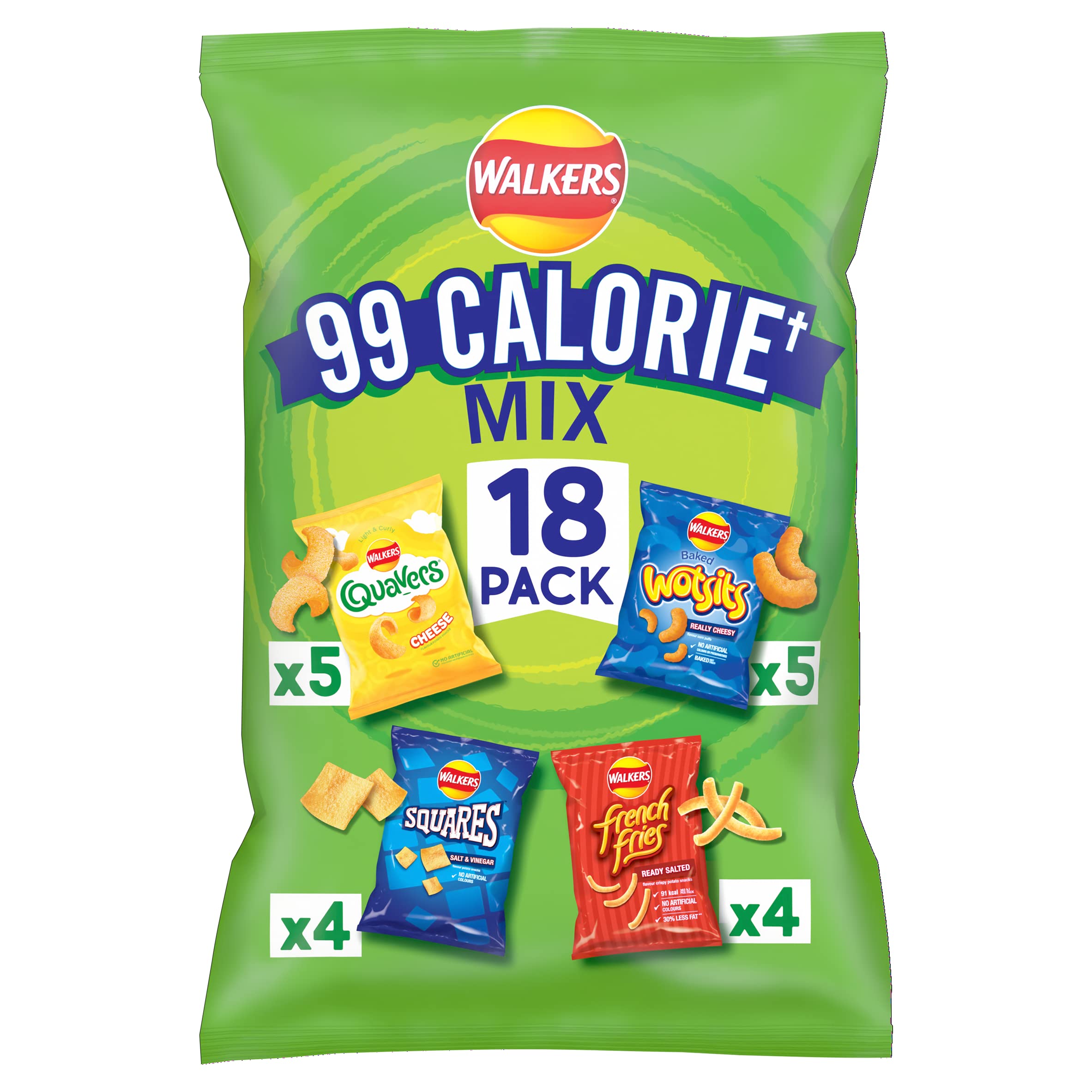 Walkers 99-Kalorien-Mix, Multipack, Snacks, Chips, 18 Stück