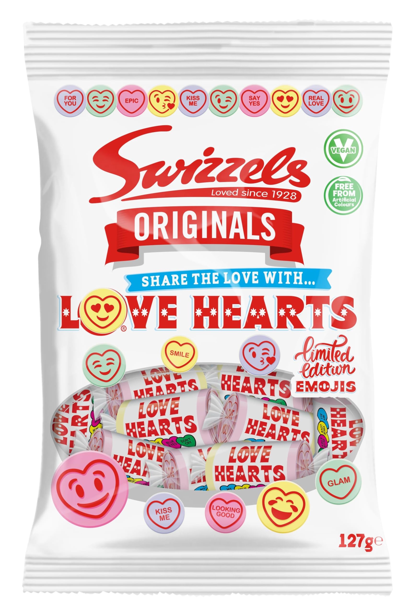 Swizzels Original Love Hearts – Fruchtige Brausebonbons mit süßen Botschaften
