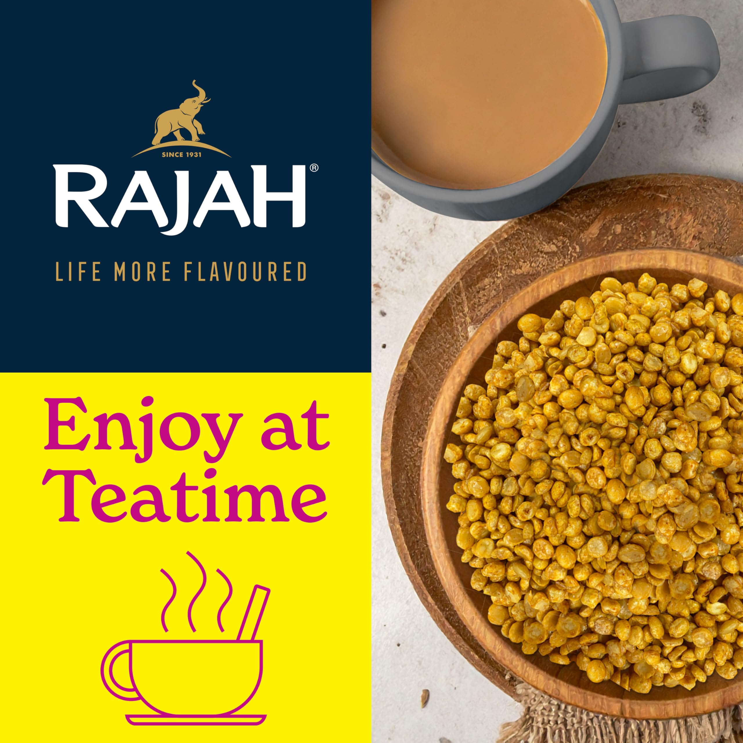 Chana Dal 200g | Rajah Snacks | Knusprig gewürzte Kichererbsen
