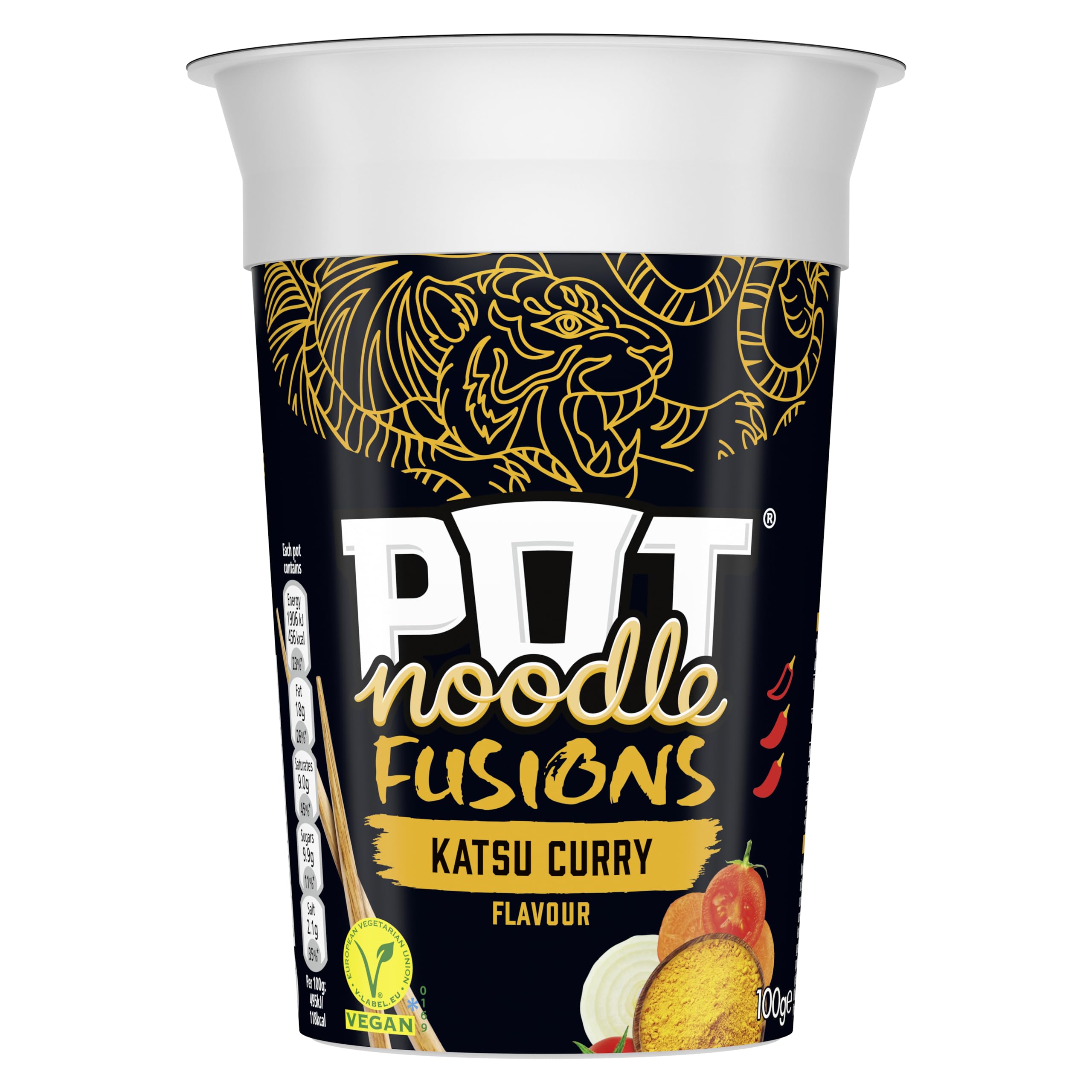 Pot Noodle Fusions Katsu Curry Instant Vegane Nudeln 8er-Pack