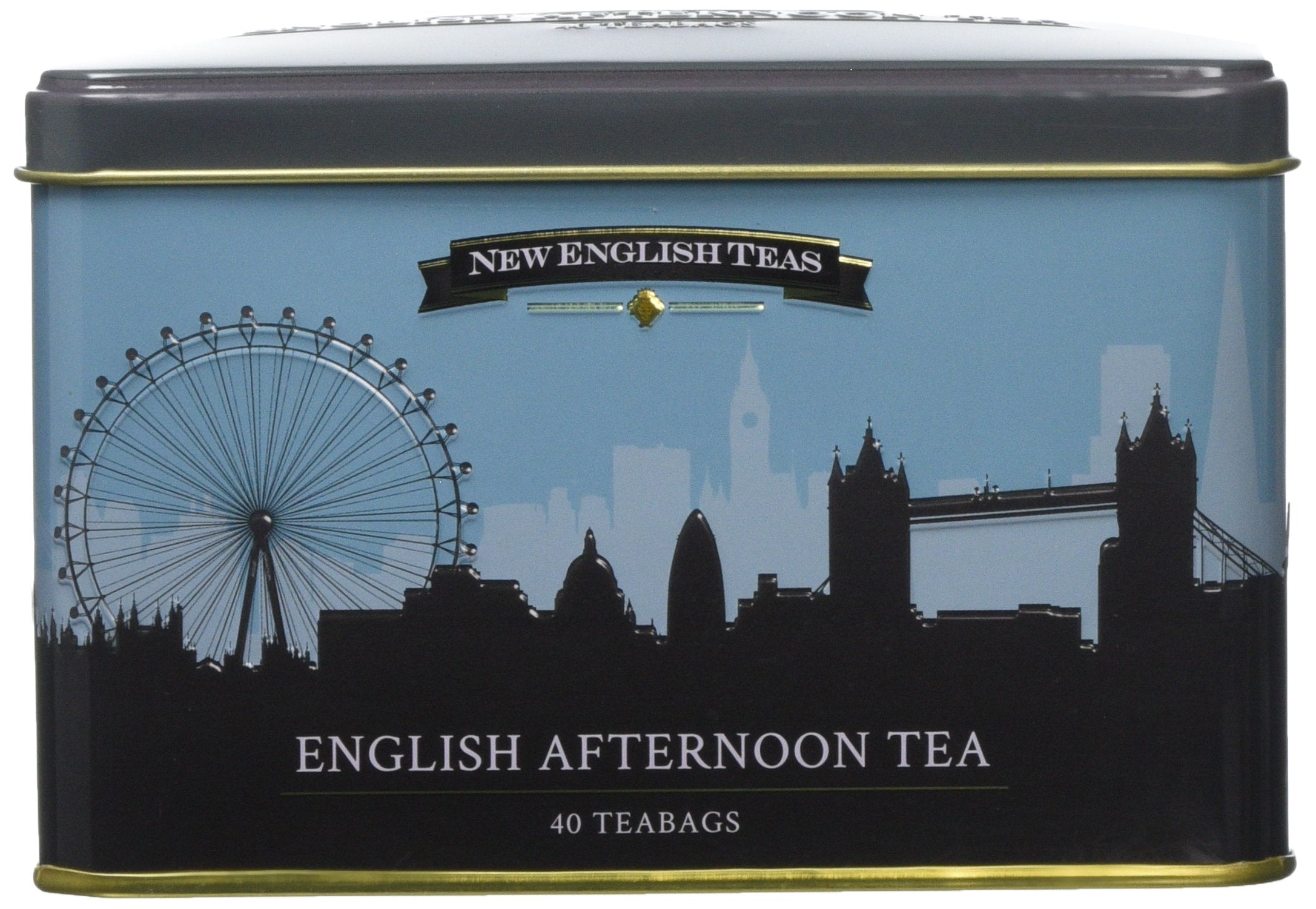 New English Teas London Skyline Teedose mit 40 English Breakfast Teebeuteln