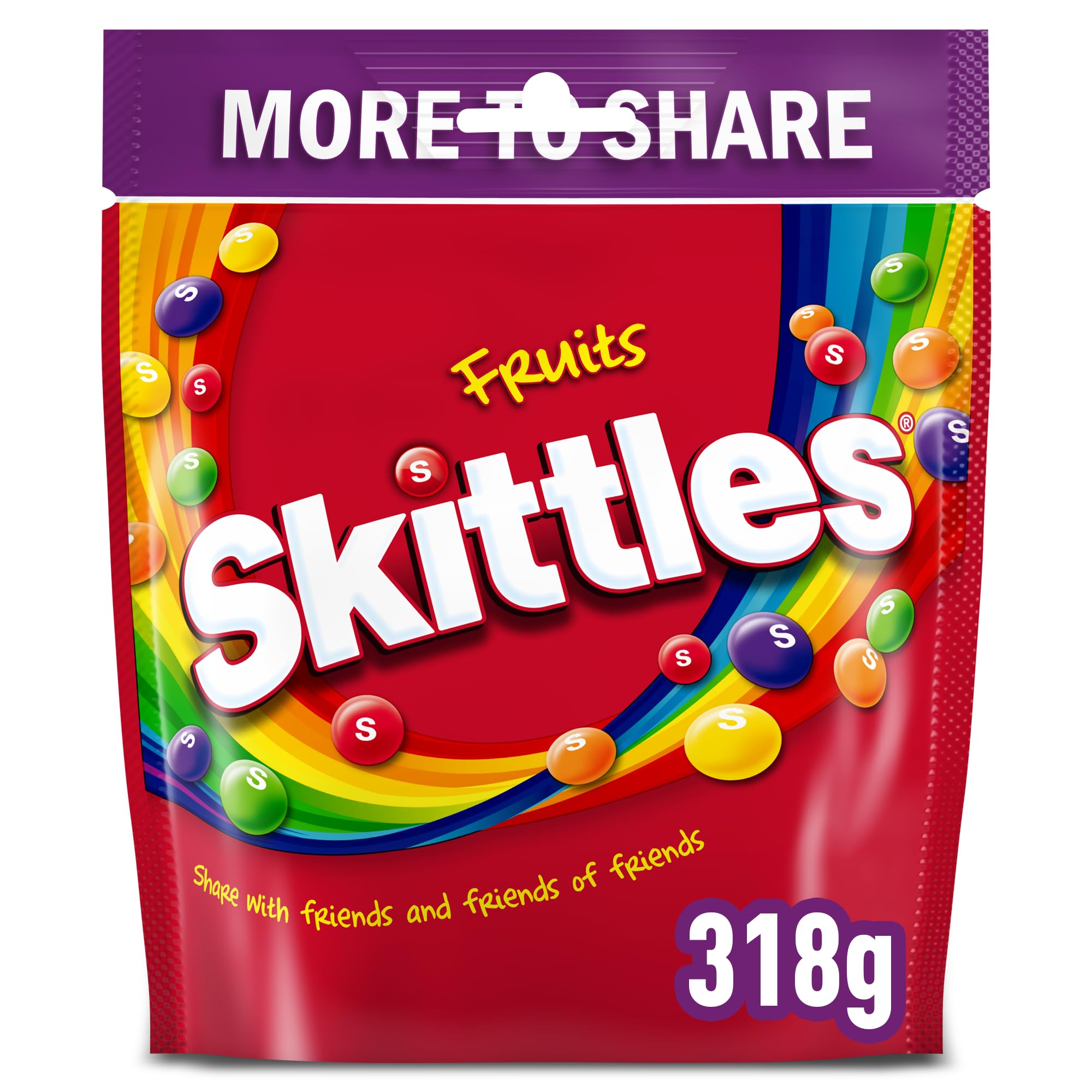 Skittles – Vegane Kaubonbons mit Fruchtgeschmack zum Teilen, Beutel 318 g