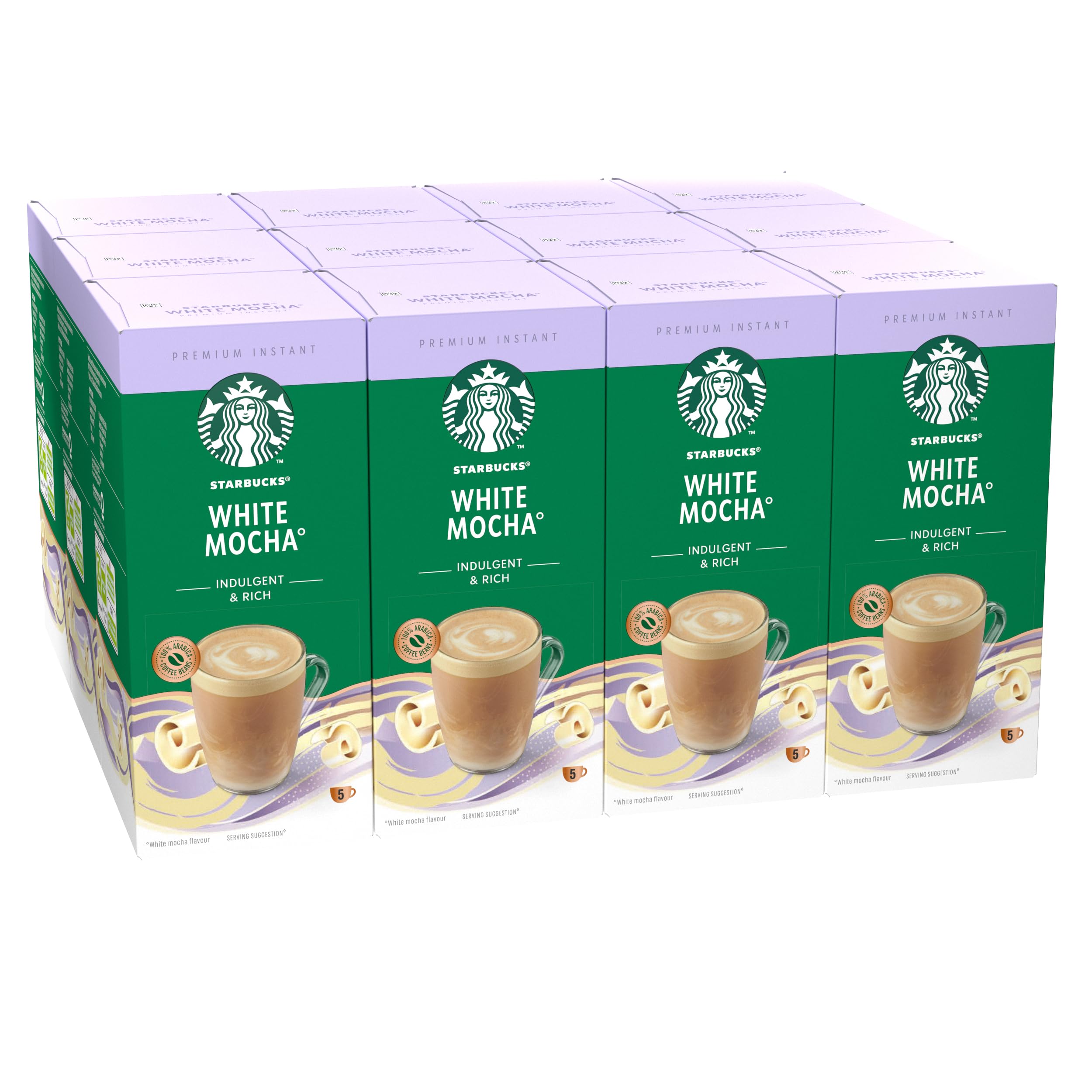 STARBUCKS White Chocolate Mocha Premium Mix Instantkaffee (12 x 5 Beutel)