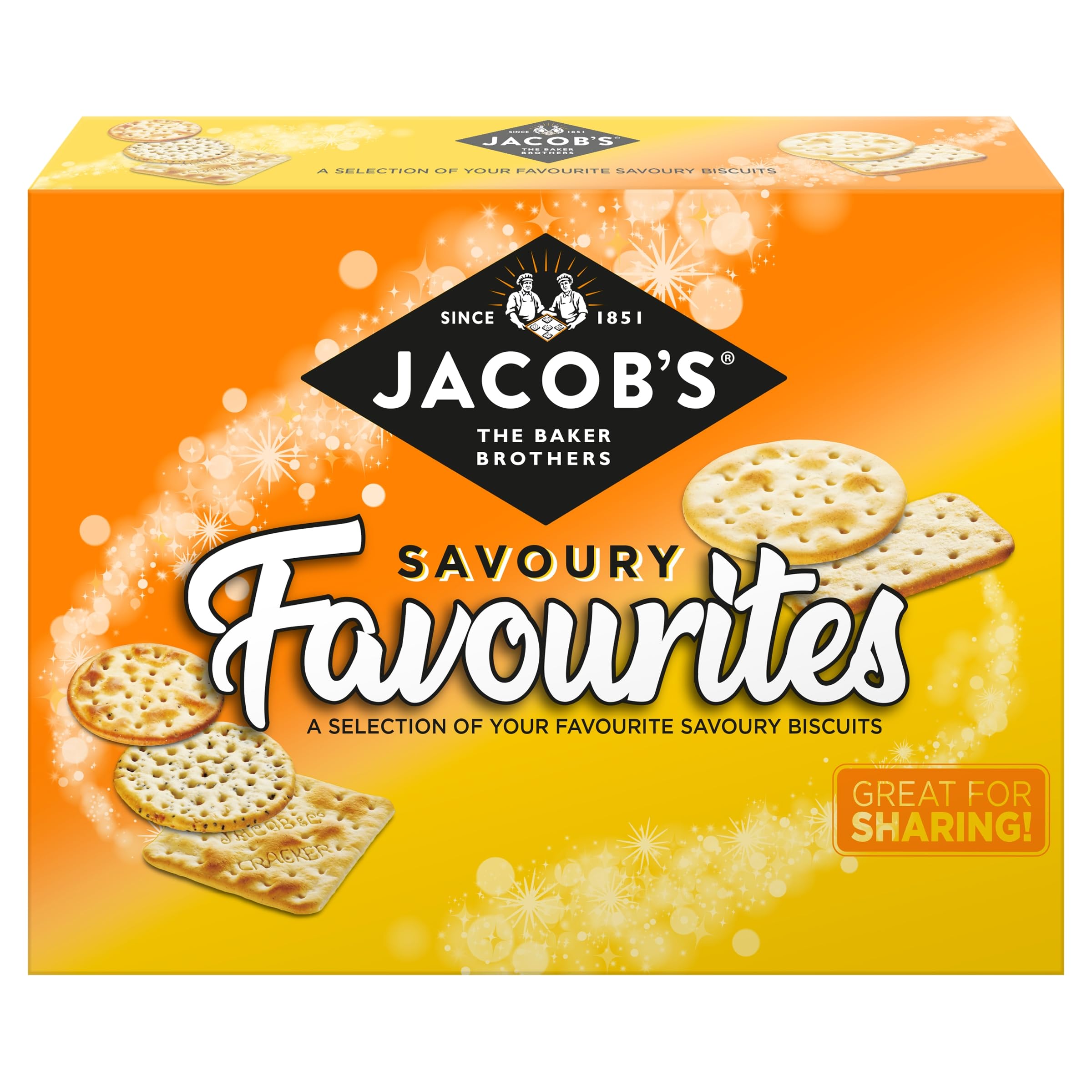 Jacob's Savoury Favourites Auswahlbox - Verschiedene herzhafte Cracker für Käse, 200 g