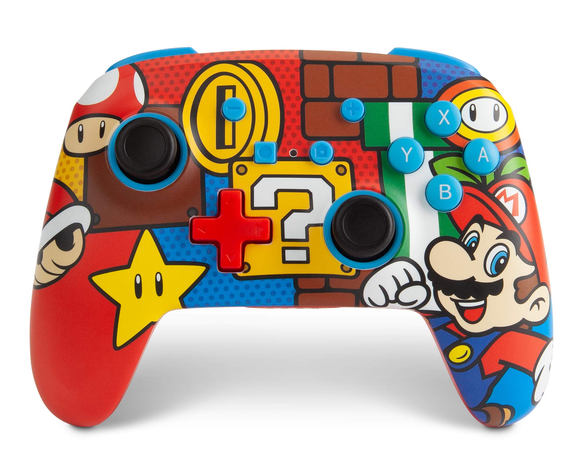 Verbessertes kabelloses PowerA-Gamepad für Nintendo Switch – Mario Pop-Design