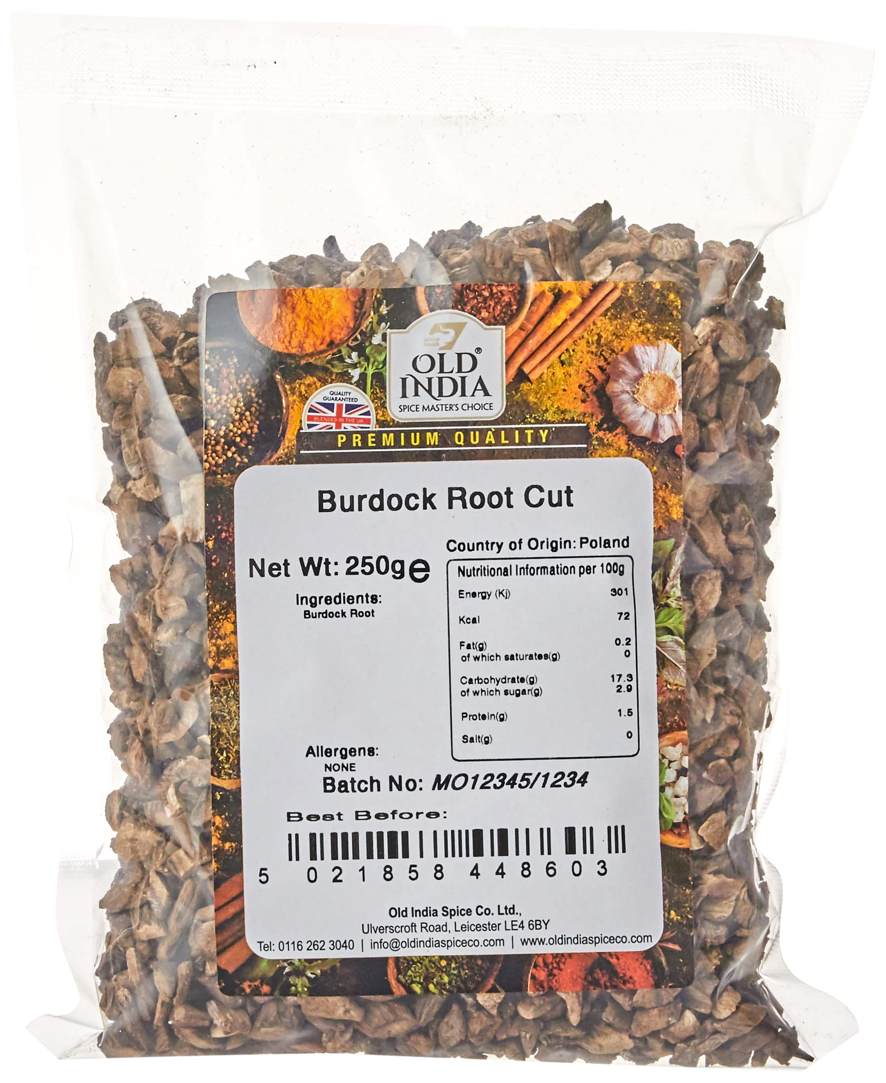 Old India Klettenwurzel, ganzes Kraut, 250 g