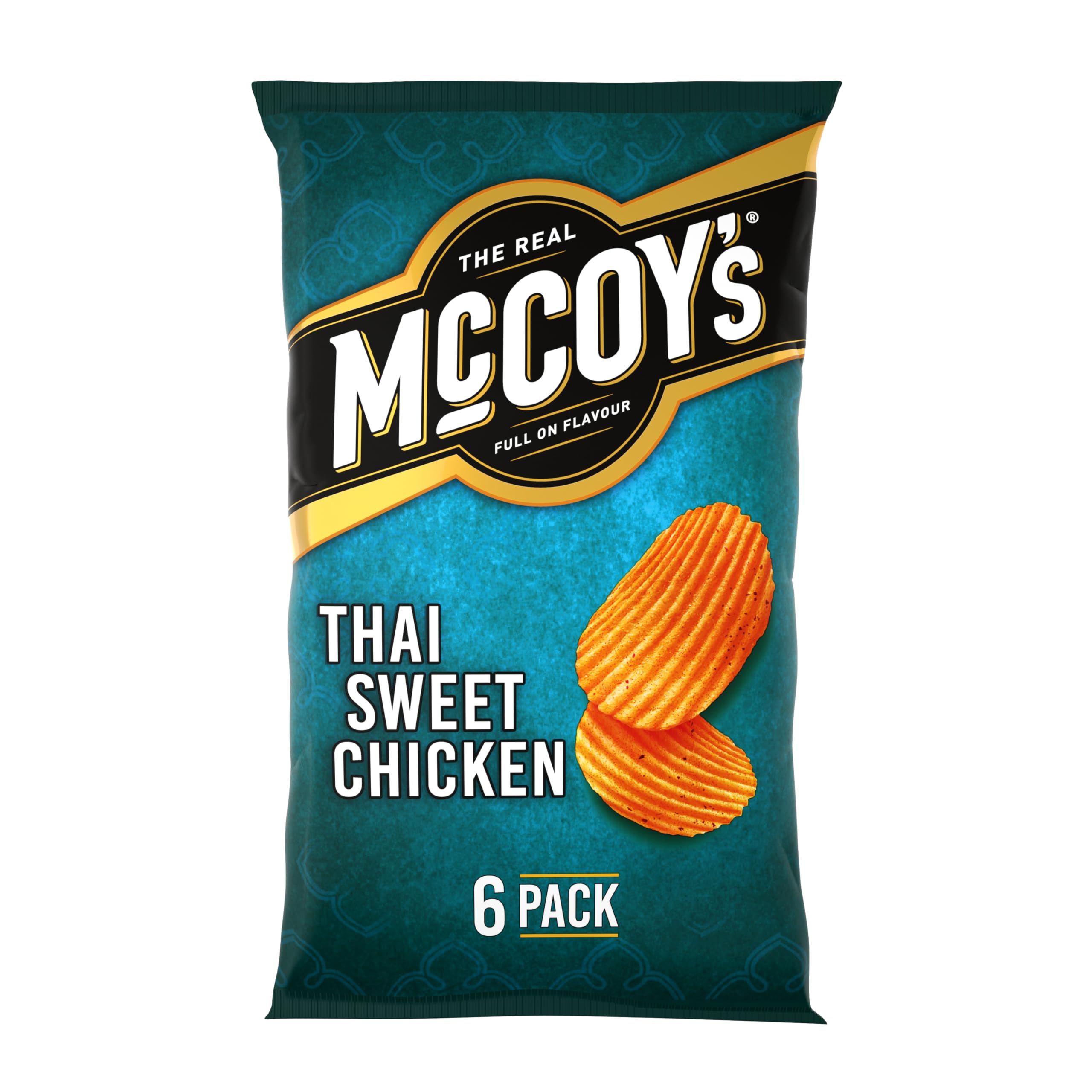 McCoys Thai Sweet Chicken Chips, 6er-Pack – 6 x 25 g Ridges Range Snacks