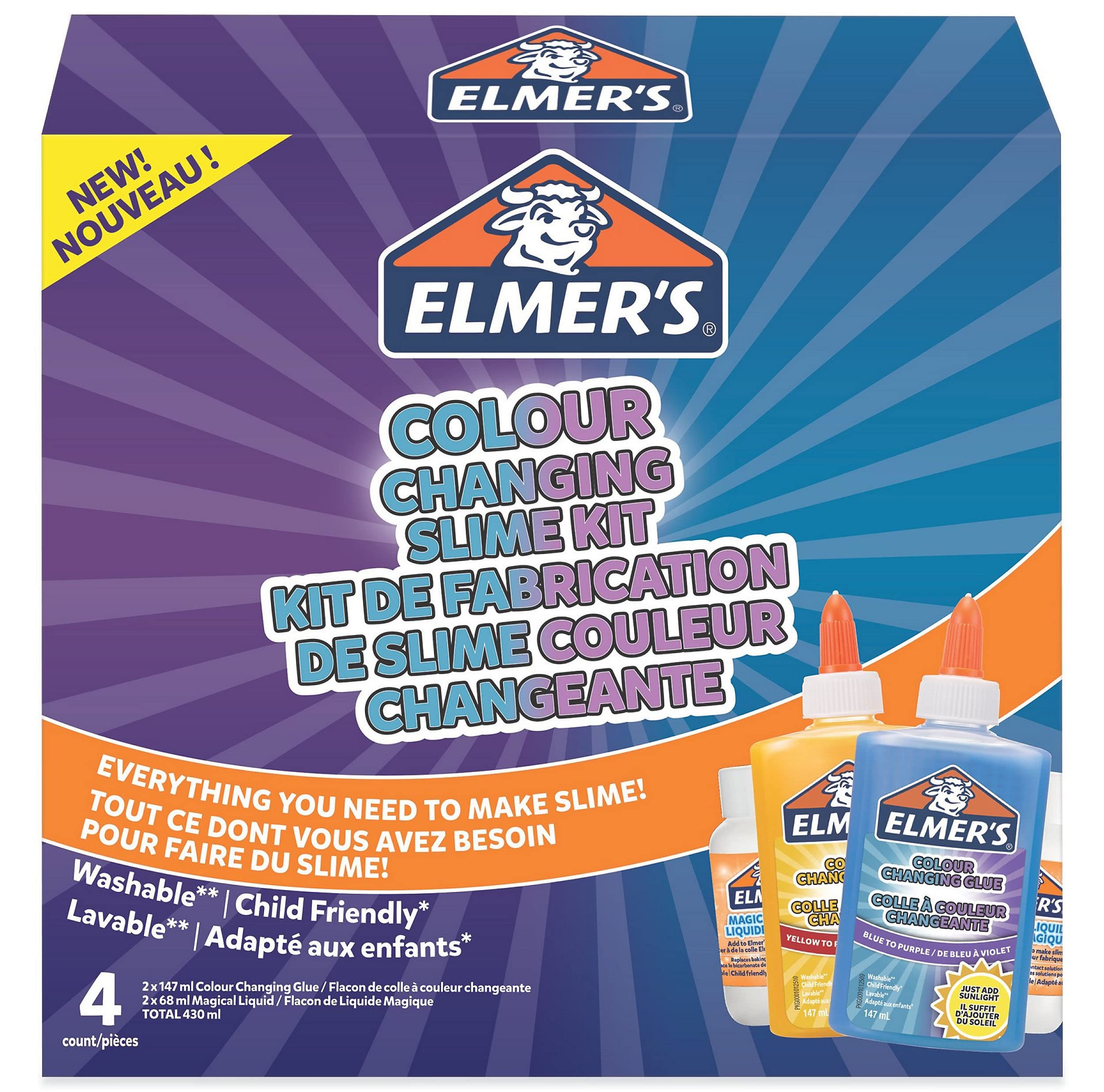 Elmer's Farbwechsel-Schleim-Set – UV-reaktives Schleimzubehör für Kinder