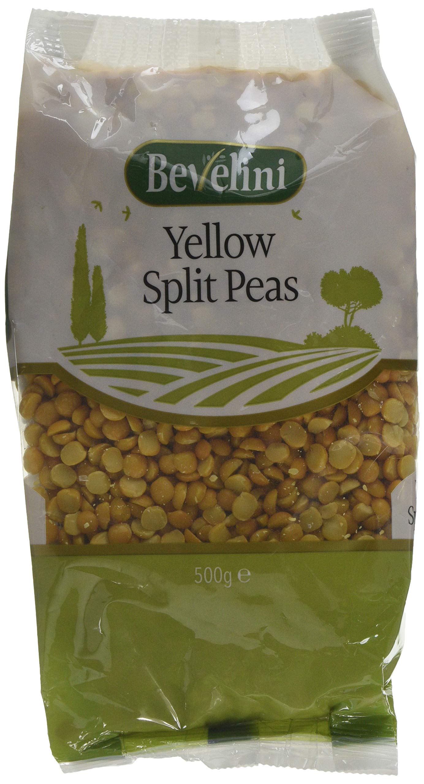 Bevelini Gelbe Spalterbsen 500 g – Getrocknete gelbe Erbsen für Suppen, Eintöpfe, Dhal und griechische Fava