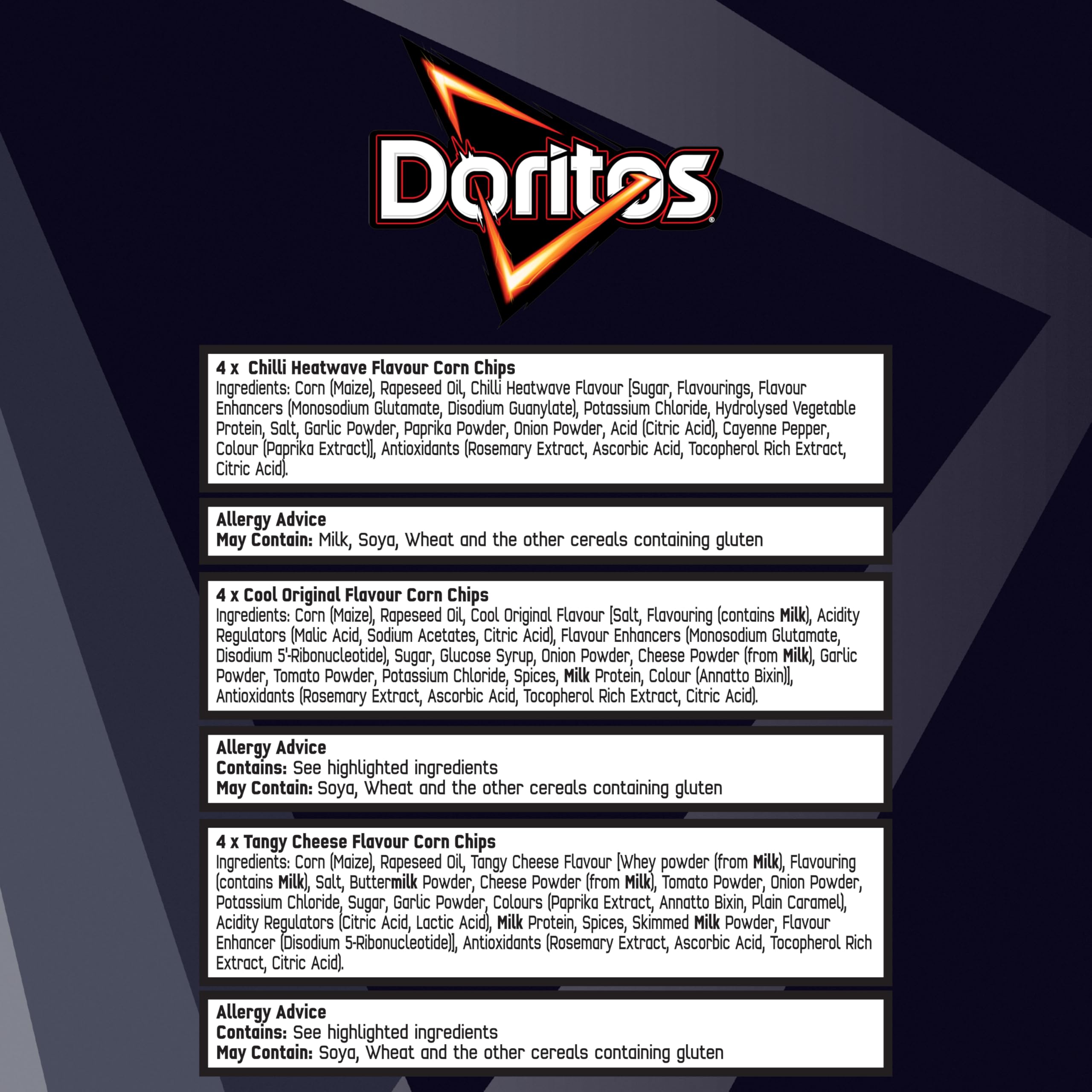 Doritos Variety Pack 12 x 30 g Multipack – Geschmacksrichtungen Chili Heatwave, Cool Original und Tangy Cheese