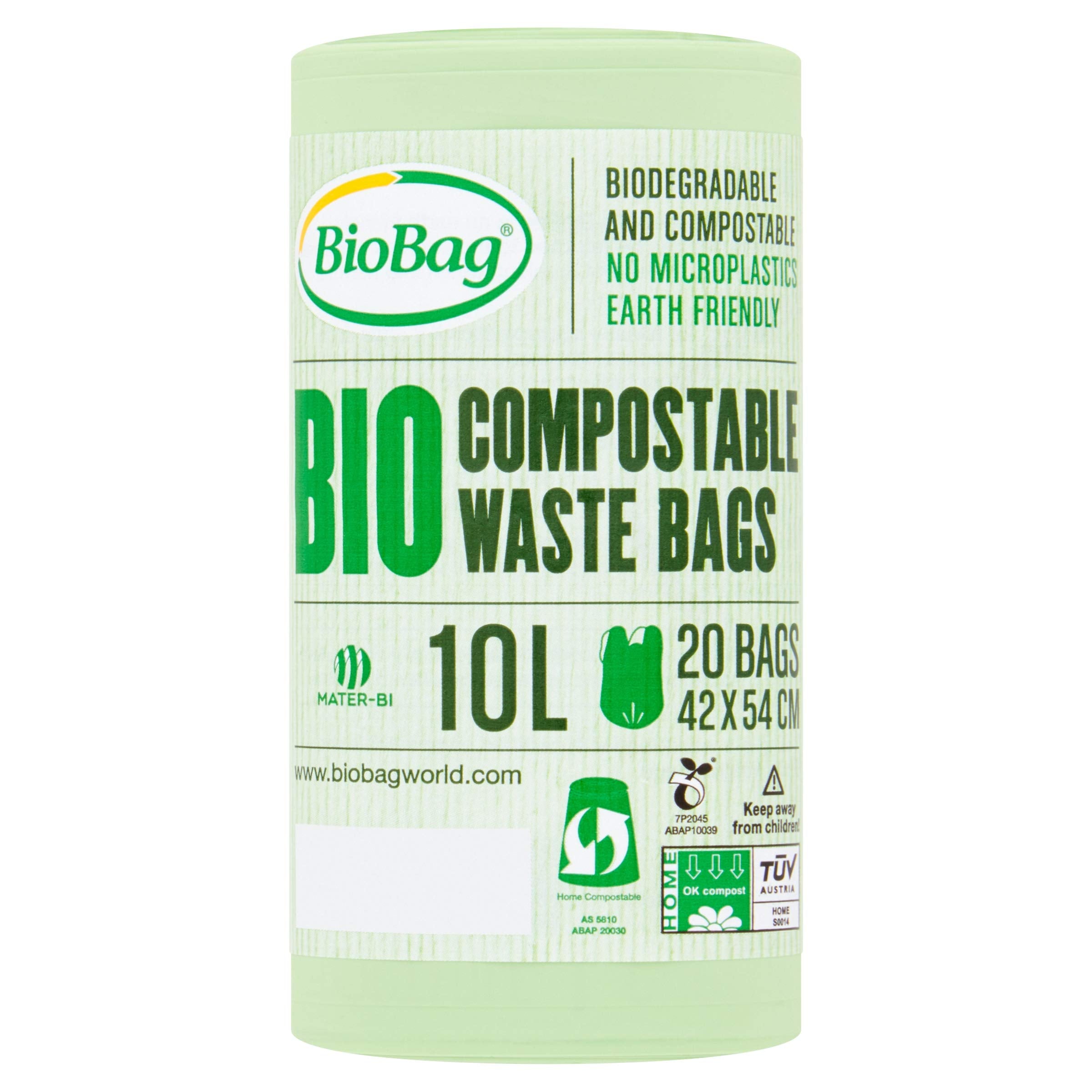 BioBag 10L kompostierbare Caddy-Müllbeutel – 20er-Pack, Grün