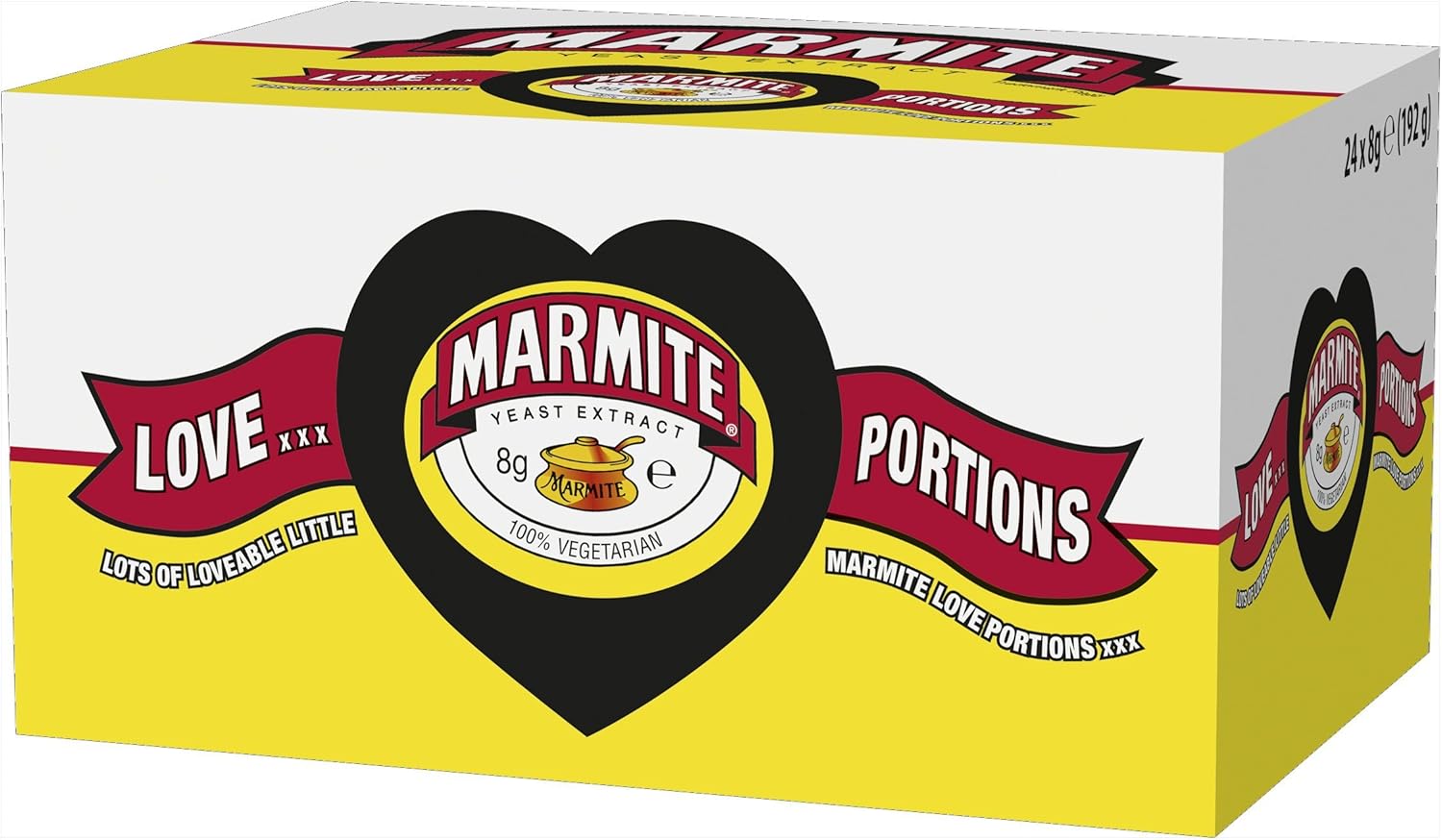 Marmite Hefeextrakt Veganer Brotaufstrich, 24 x 8 g Liebesportionen, 192 g (1er Pack)