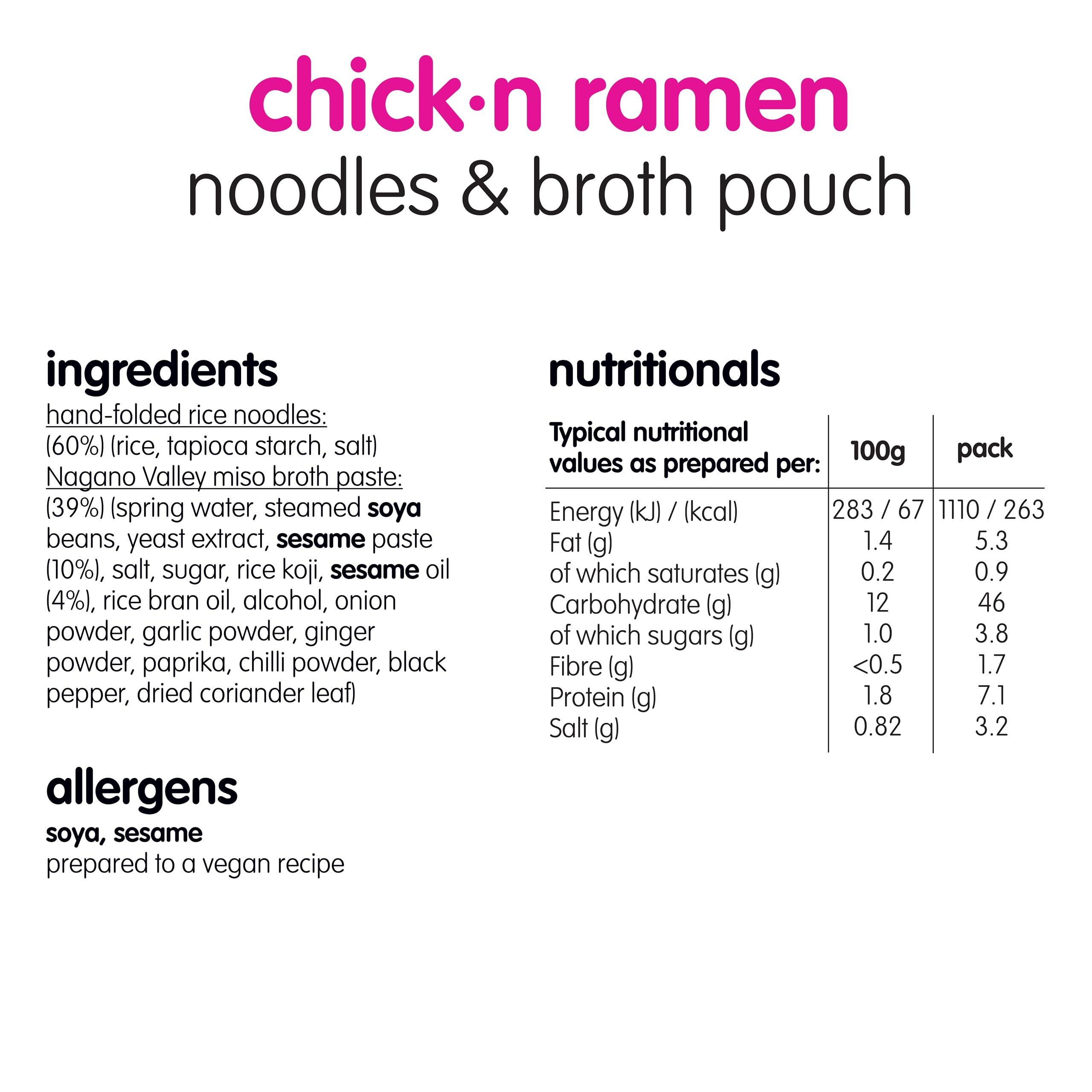 Itsu Chicken Noodles & Broth Pouch 82 g – 6er-Pack | Glutenfreie vegane Instantnudeln