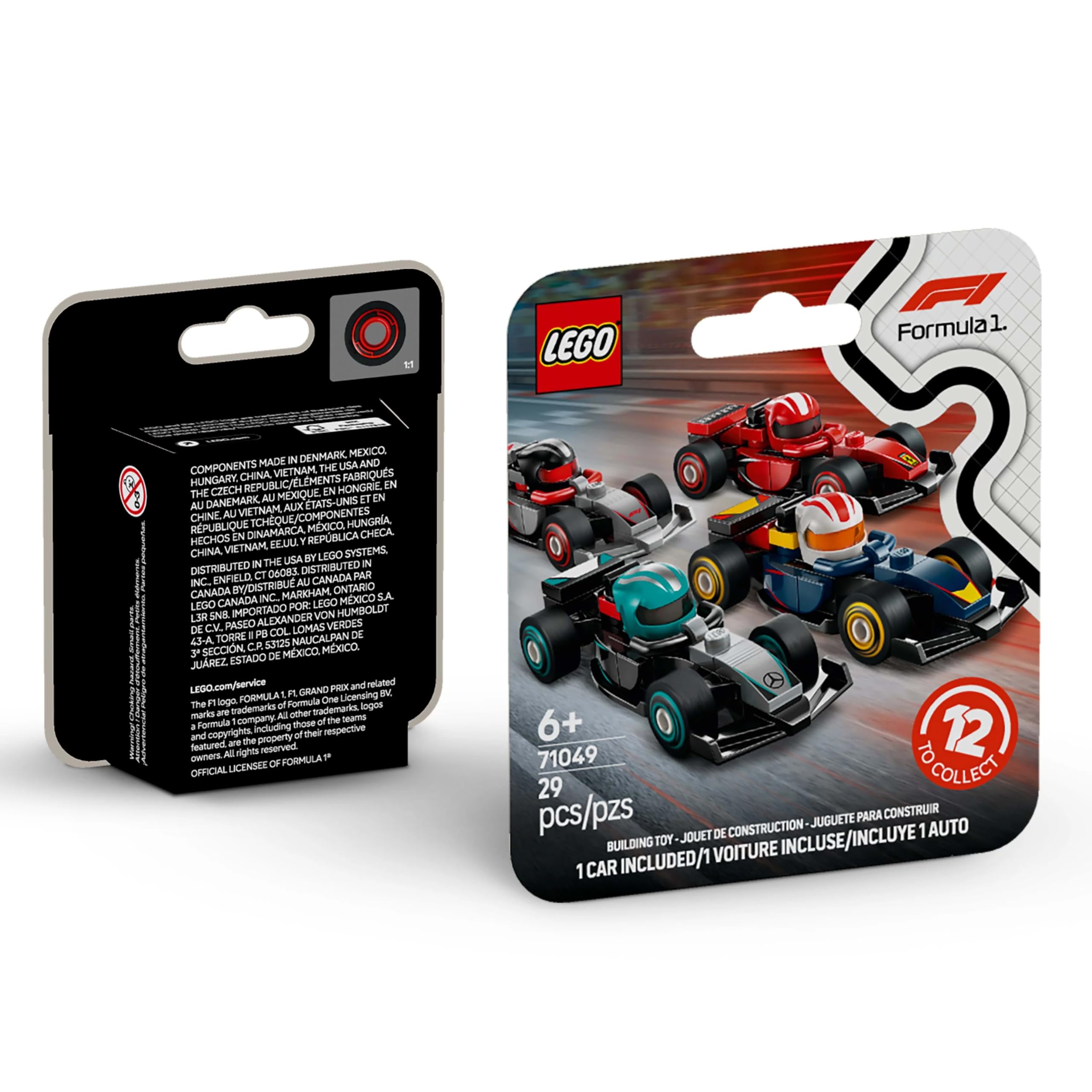 LEGO F1 Rennwagen zum Sammeln – 1 von 12 Mini-Baumodellen mit beweglichen Rädern für Kinder ab 6 Jahren