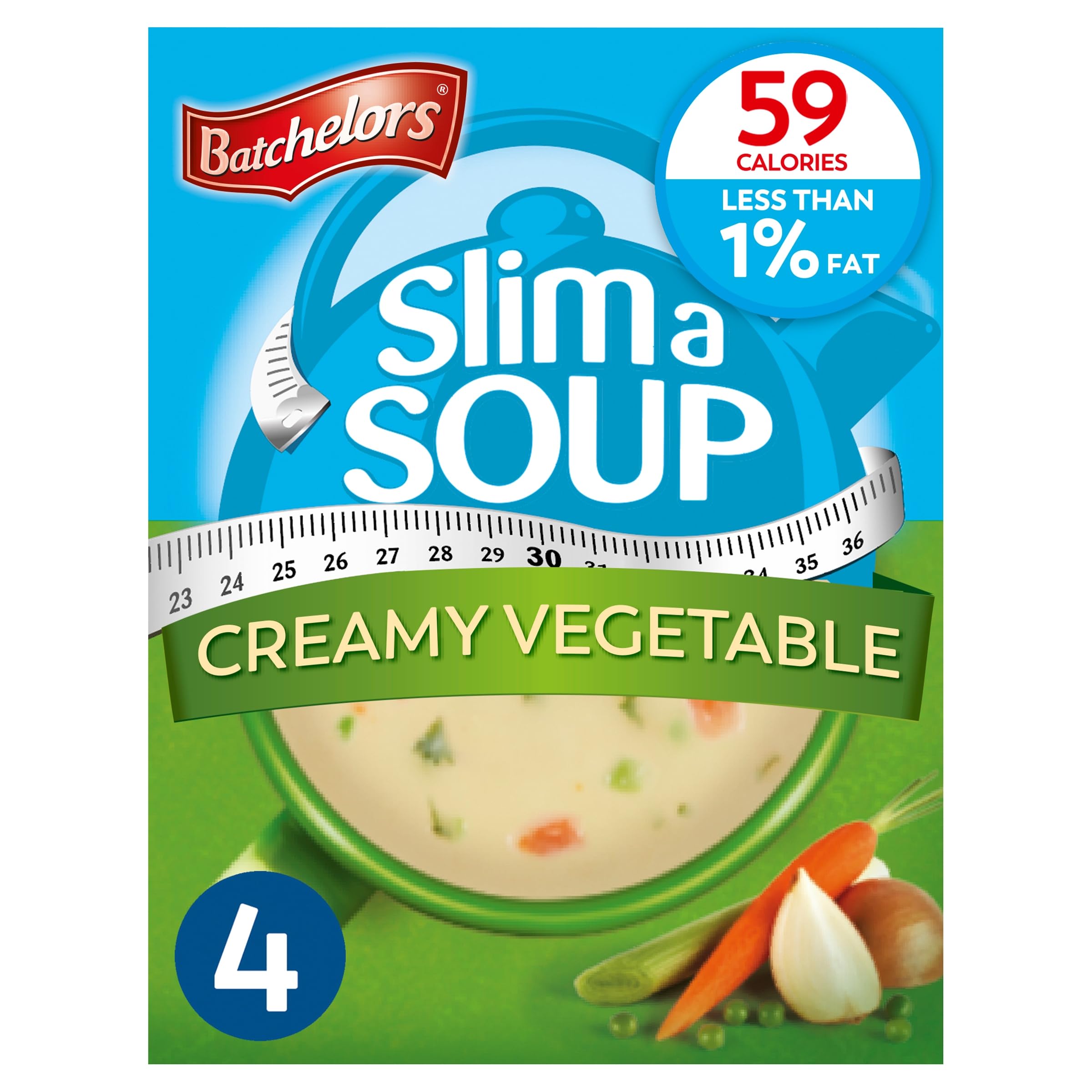 Batchelors Slim a Soup Gemüsecremesuppe, Instantsuppe in Beuteln, fettarm, 4 Beutel