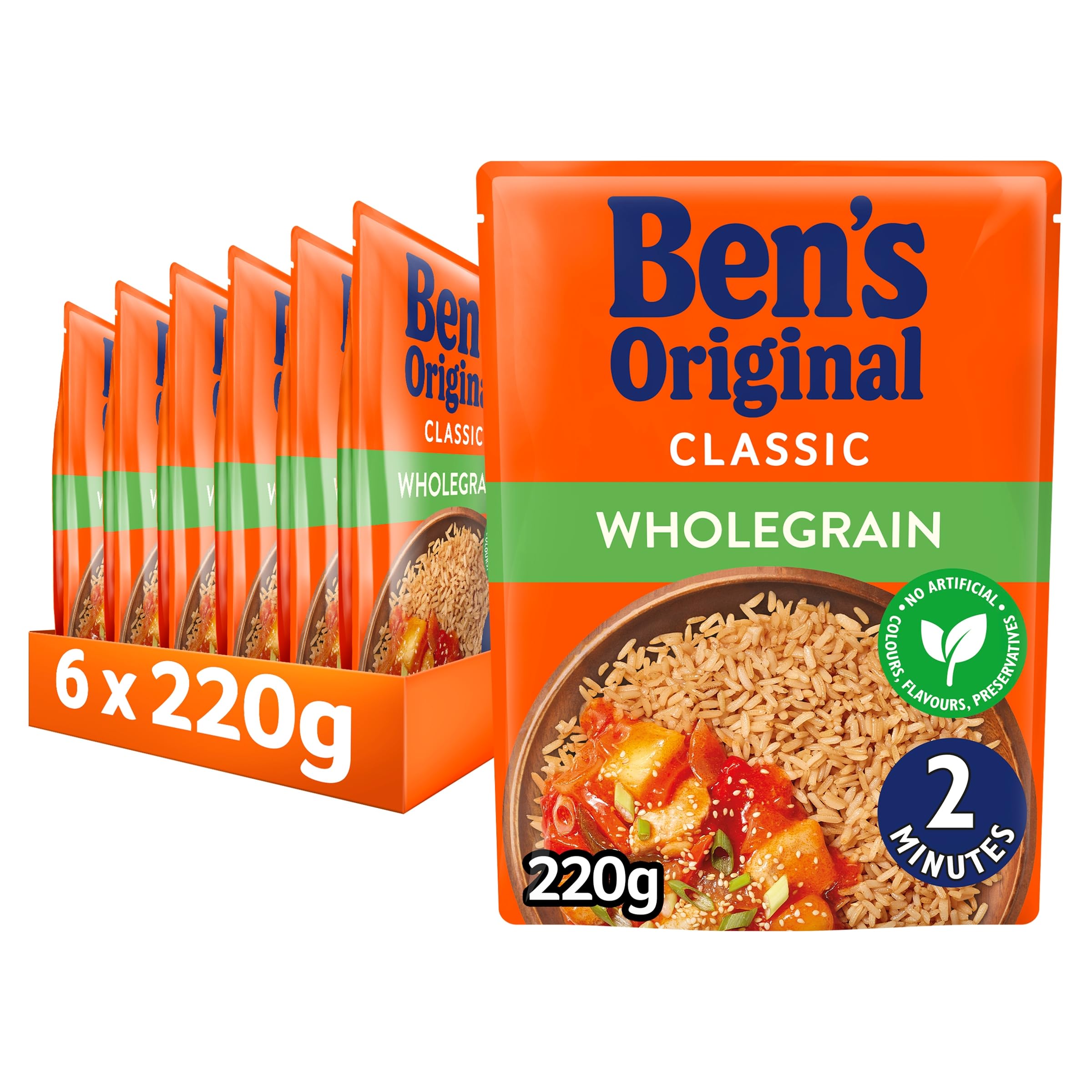 Ben's Original Vollkorn-Mikrowellenreis, 6 Beutel à 220 g