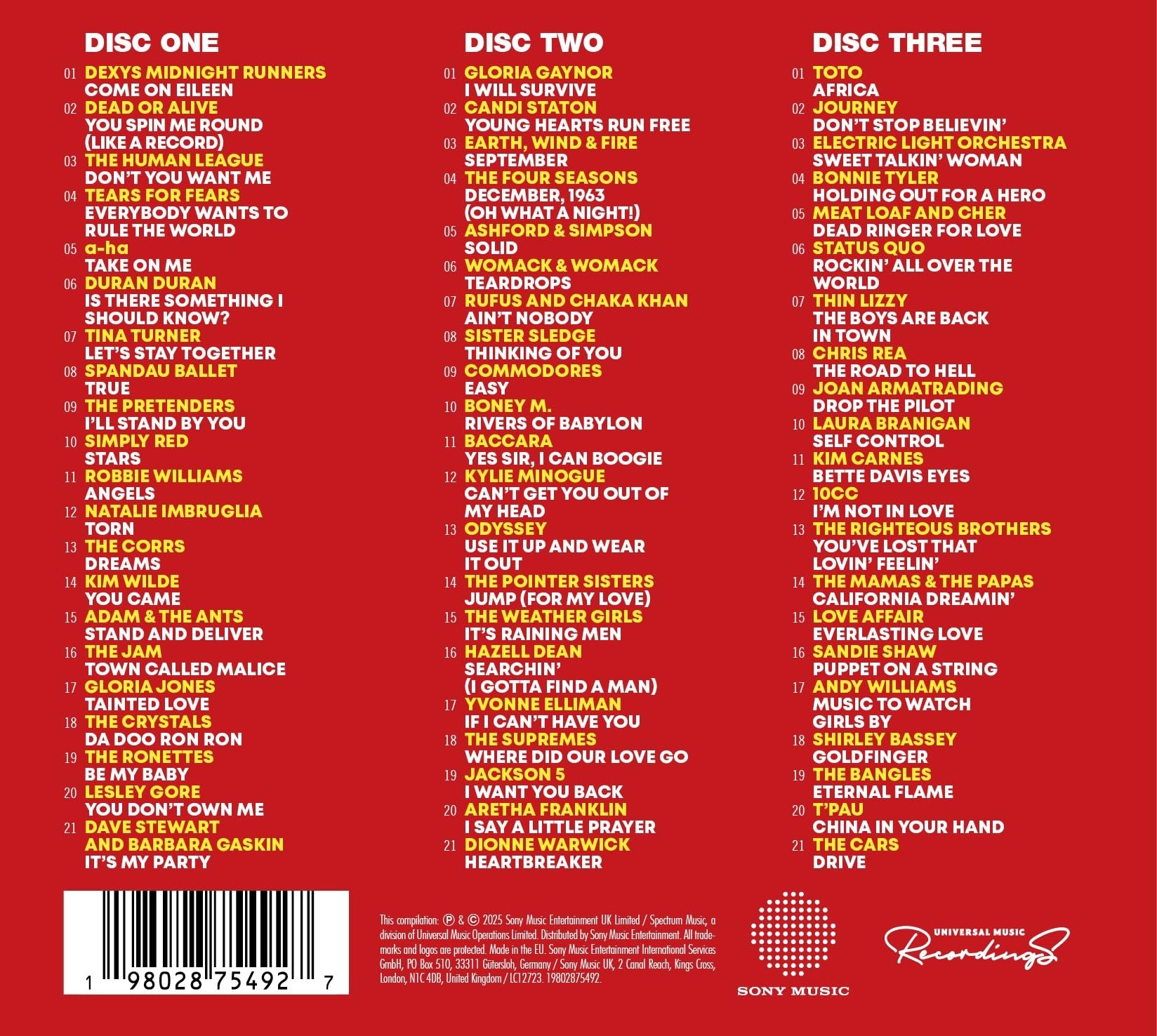 Das Hits-Album: Die besten Auto-Songs aller Zeiten – 3-CD-Audio-Zusammenstellung