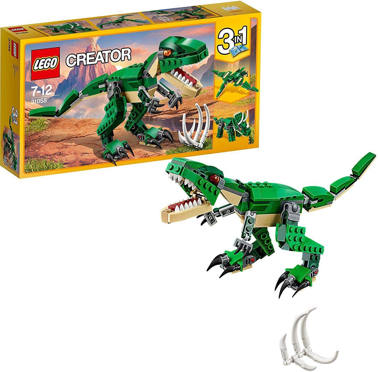 LEGO Creator Mighty Dinosaurs 3-in-1-Bauset – T-Rex, Triceratops & Pterodactylus – 174 Teile