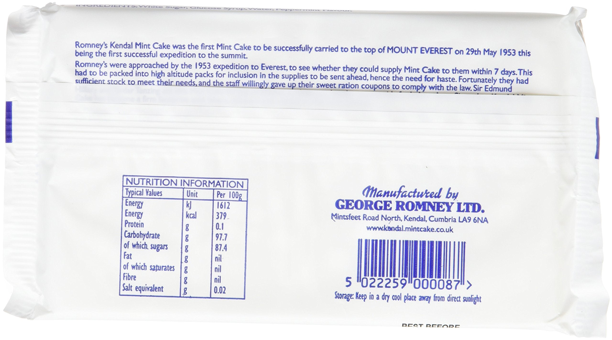 Romney's Kendal Mint Cake - 170 g Energie-Minz-Riegel
