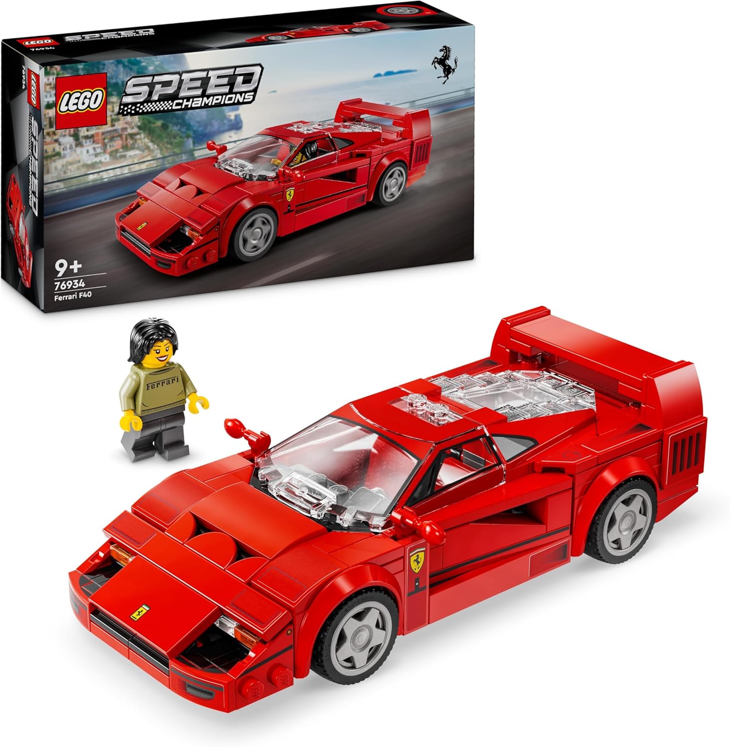 LEGO Speed Champions Ferrari F40 Supercar Baufahrzeug – 318-teiliges Spielzeugauto für Kinder ab 9 Jahren