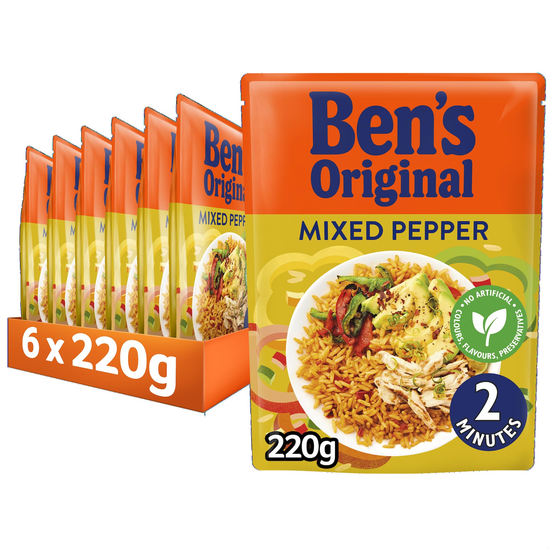 Ben's Original Mikrowellenreis mit gemischtem Pfeffer, 6 Beutel à 220 g