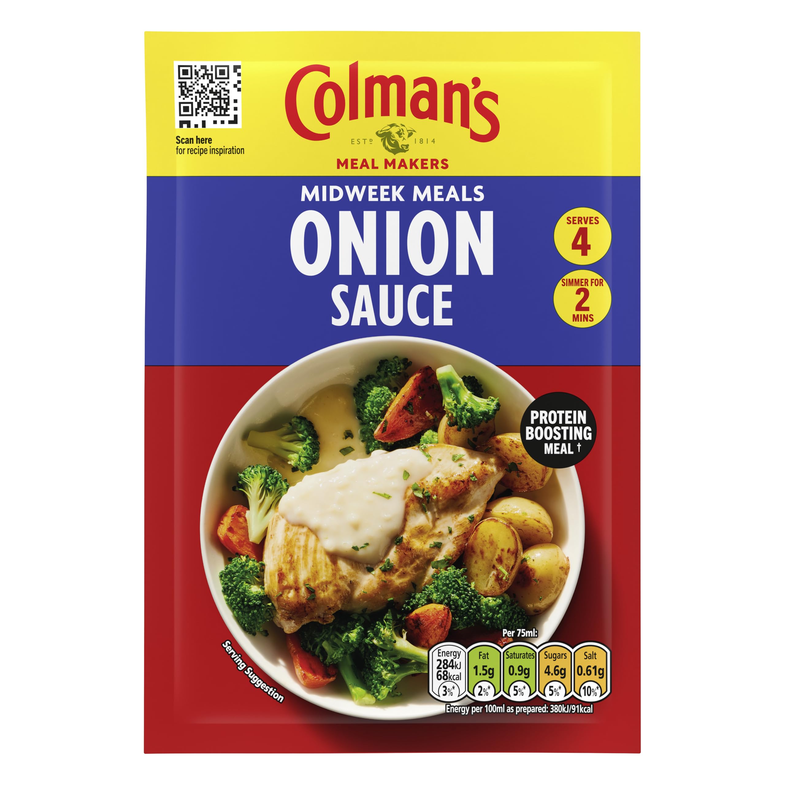 Colman's - Zwiebelsaucenmischung mit Kräutern und Gewürzen für Mahlzeiten unter der Woche