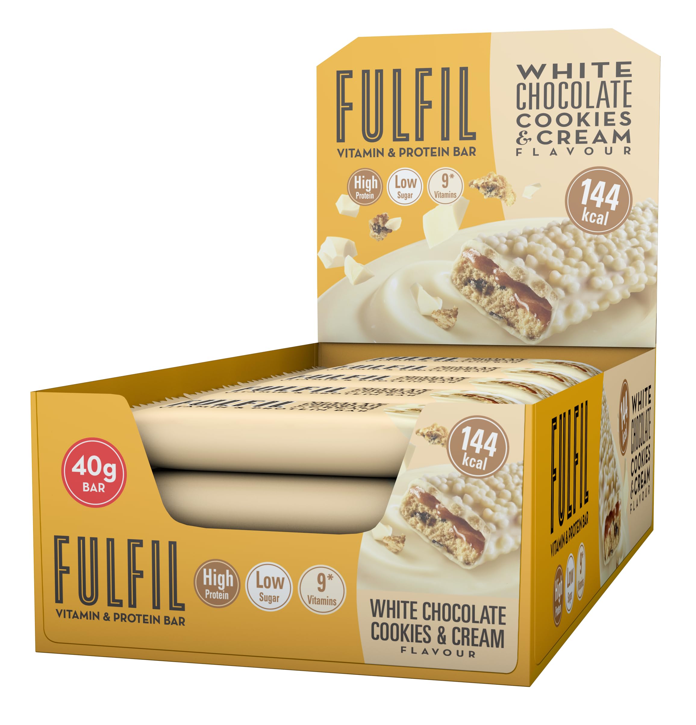 Fulfil - Vitamin- und Proteinriegel (15 x 40g) Weiße Schokolade Cookies and Cream