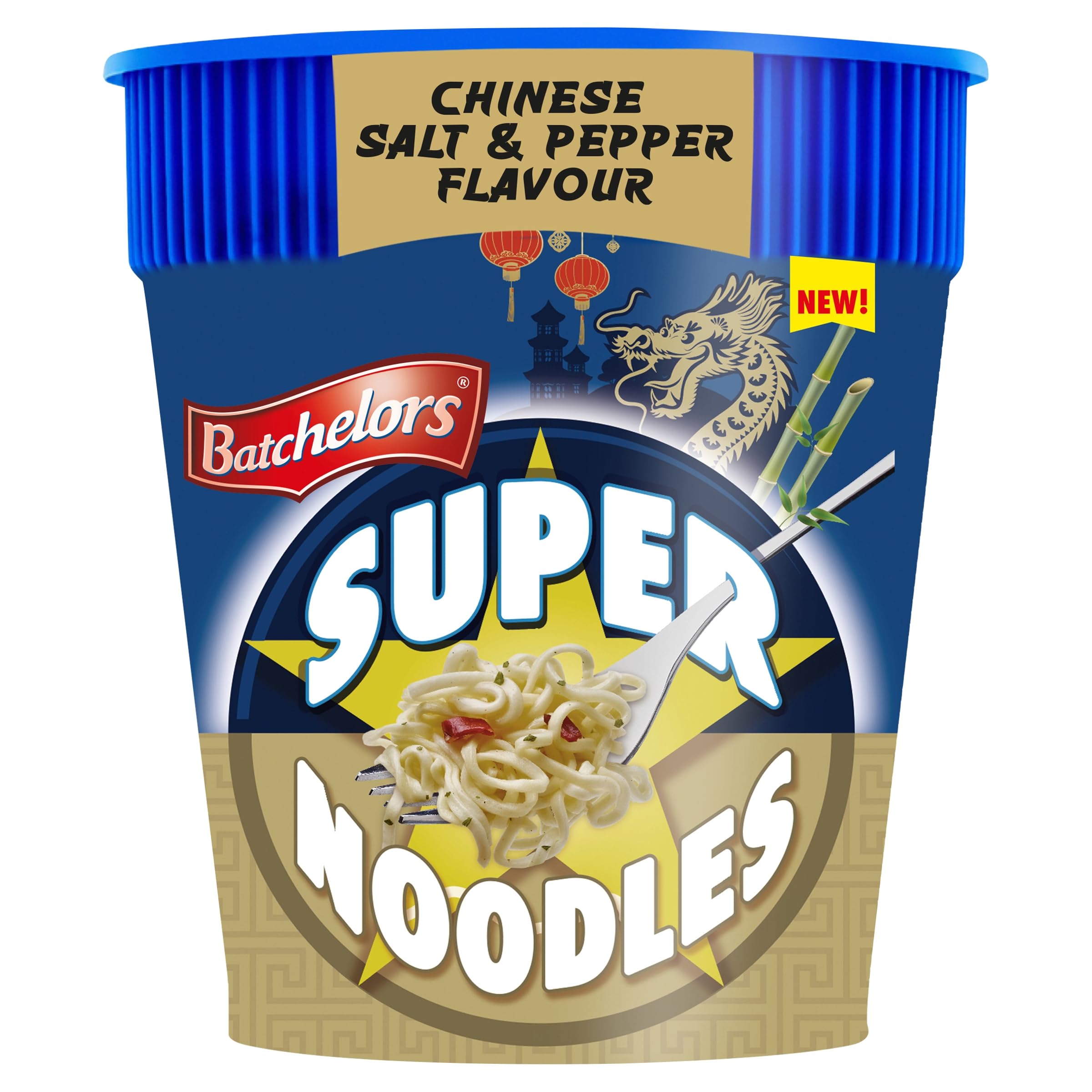 Batchelors Super Noodles, chinesisches Salz- und Pfeffer-Hühneraroma, Instant-Snack-Topf