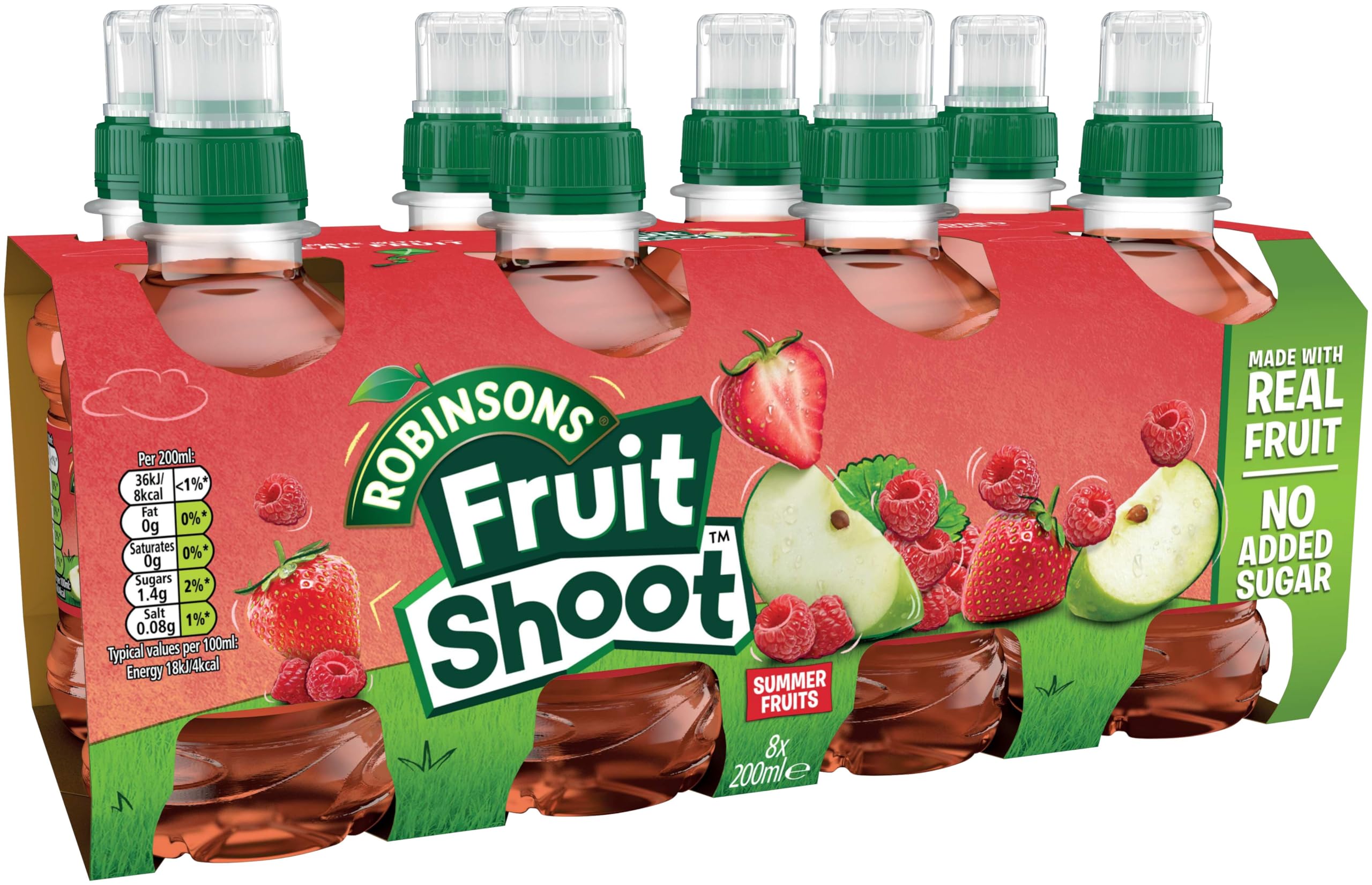 Fruit Shoot Sommerfrüchte - Vitaminreiches Fruchtsaftgetränk ohne Zuckerzusatz (200 ml, 8er Pack)