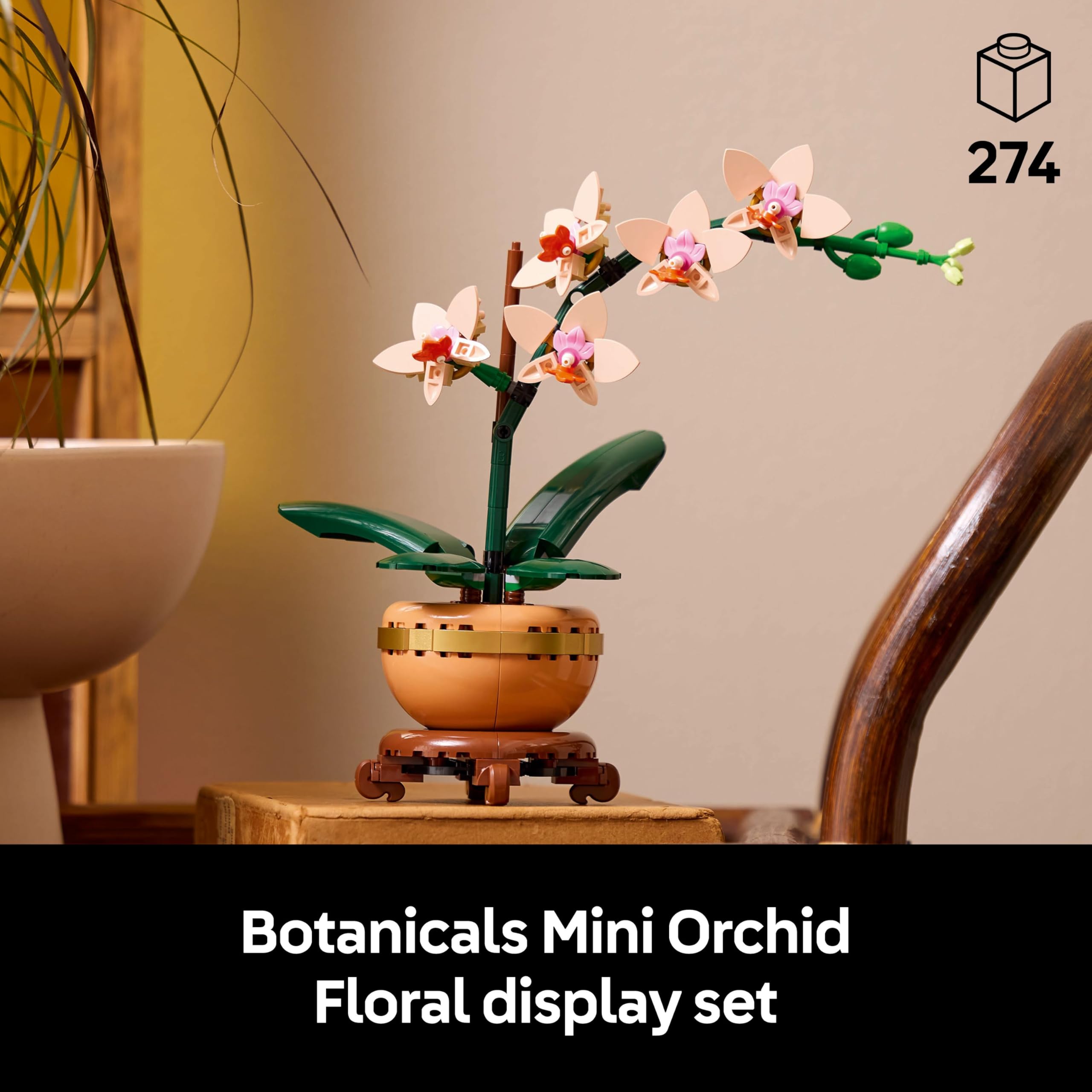 LEGO Botanicals Mini-Orchidee – Künstliche Blume, Bausatz für Erwachsene