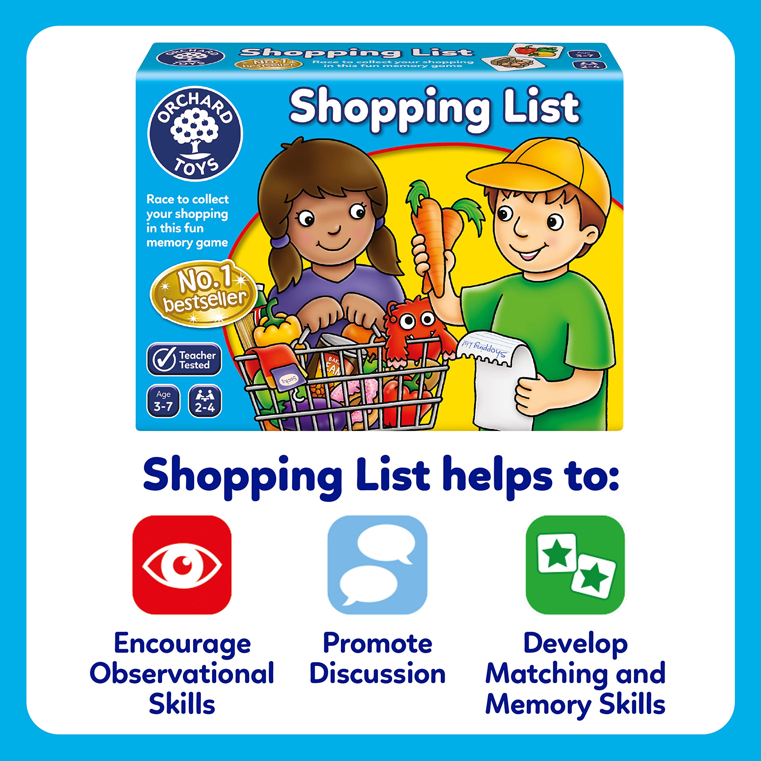 Orchard Toys Einkaufslisten-Memory-Spiel – Zuordnungs- und Memory-Brettspiel für Kinder von 3–7 Jahren