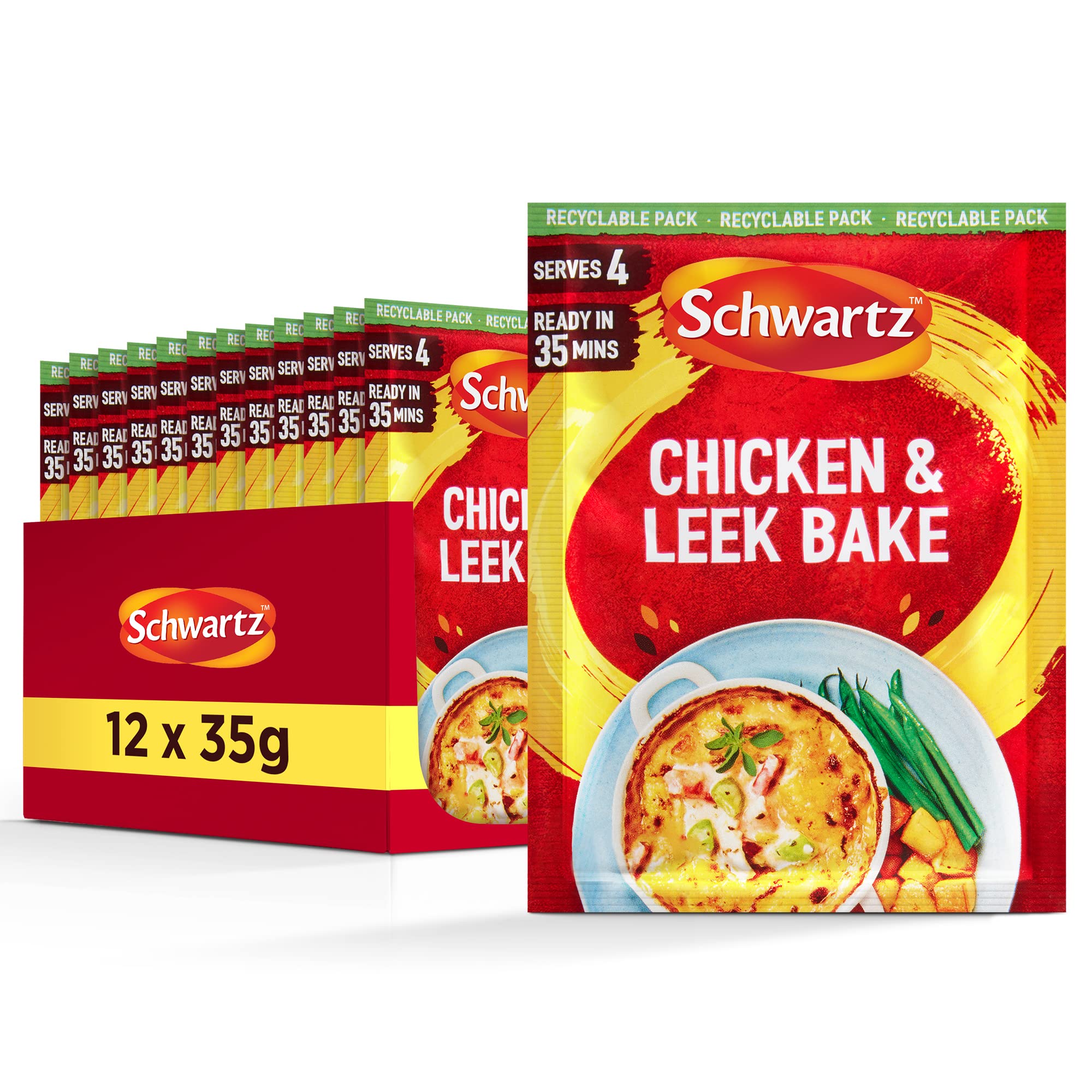 Schwartz Cremiges Hähnchen & Lauch Blechkuchen Rezeptmischung 35g | 12er Packung