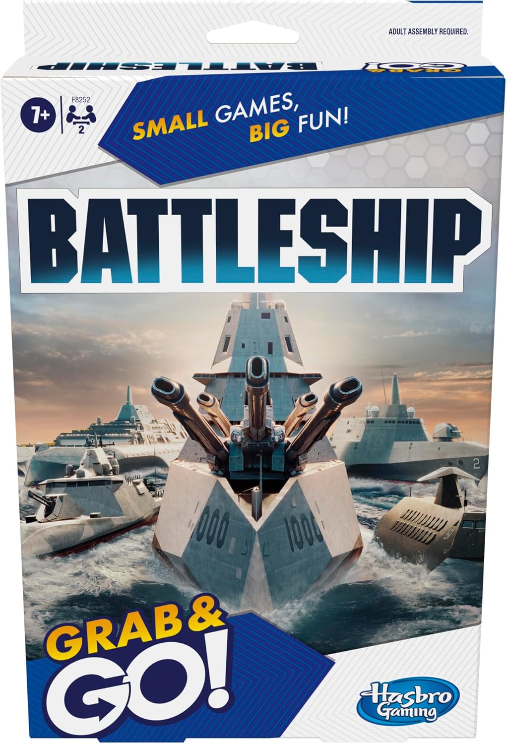 Hasbro Gaming Battleship Grab and Go Game, tragbares Strategie-Brettspiel für 2 Spieler