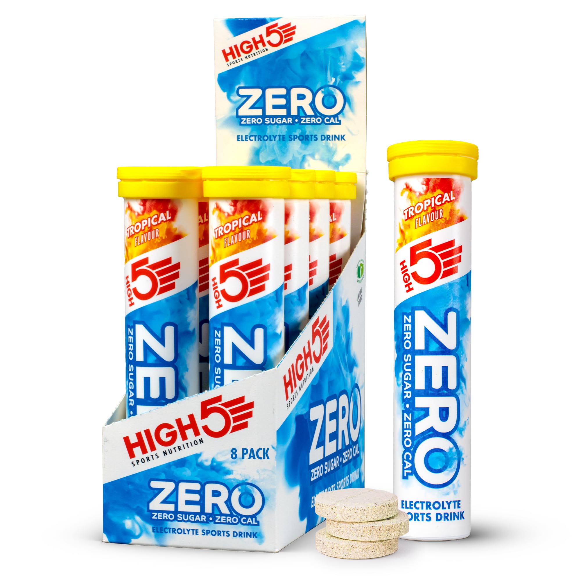 HIGH5 ZERO Elektrolyttabletten Tropical – 160 zuckerfreie Hydration-Tabletten mit Vitamin C