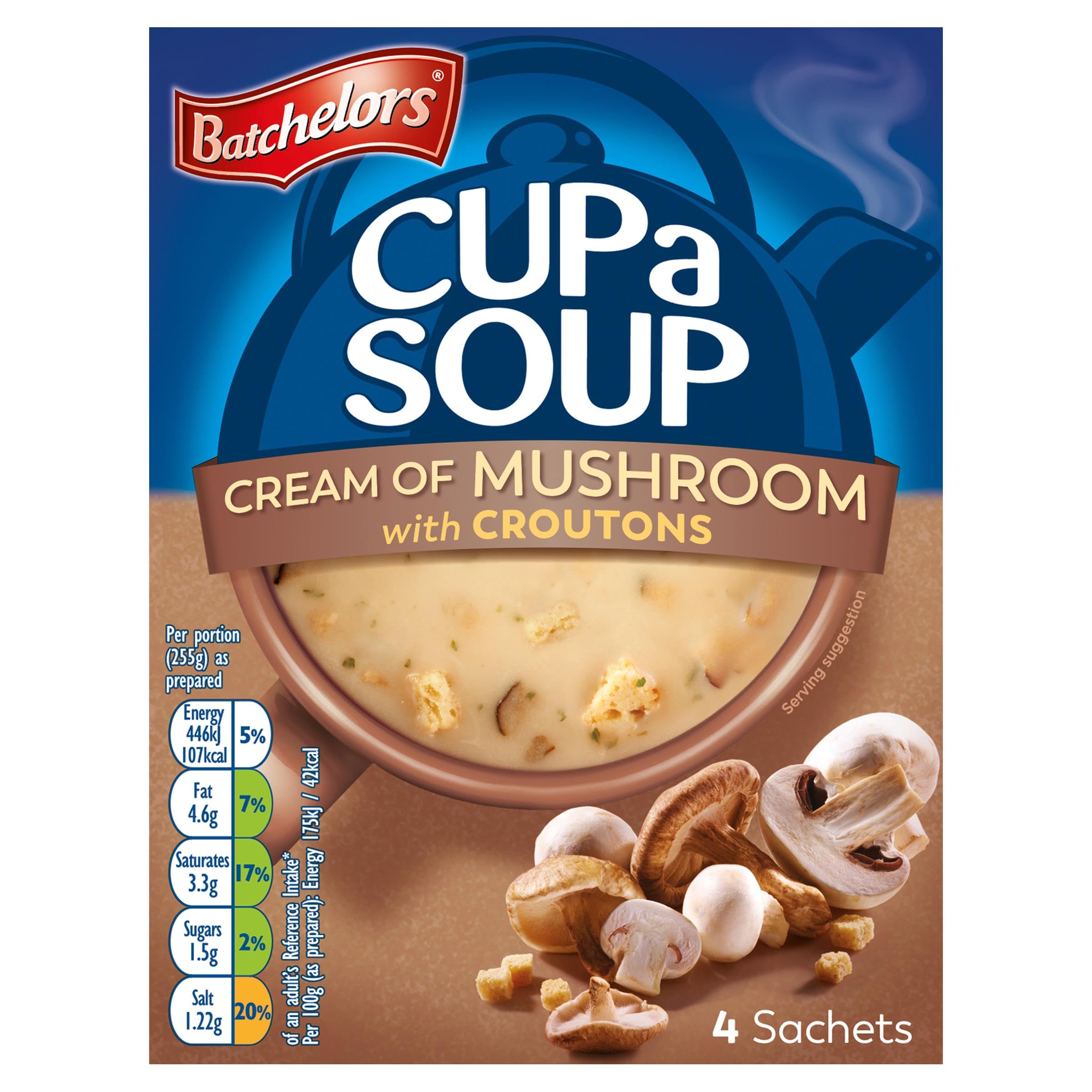 Batchelors Cup a Soup Pilz-Instantsuppe in Beuteln, 4 Beutel, 99 g