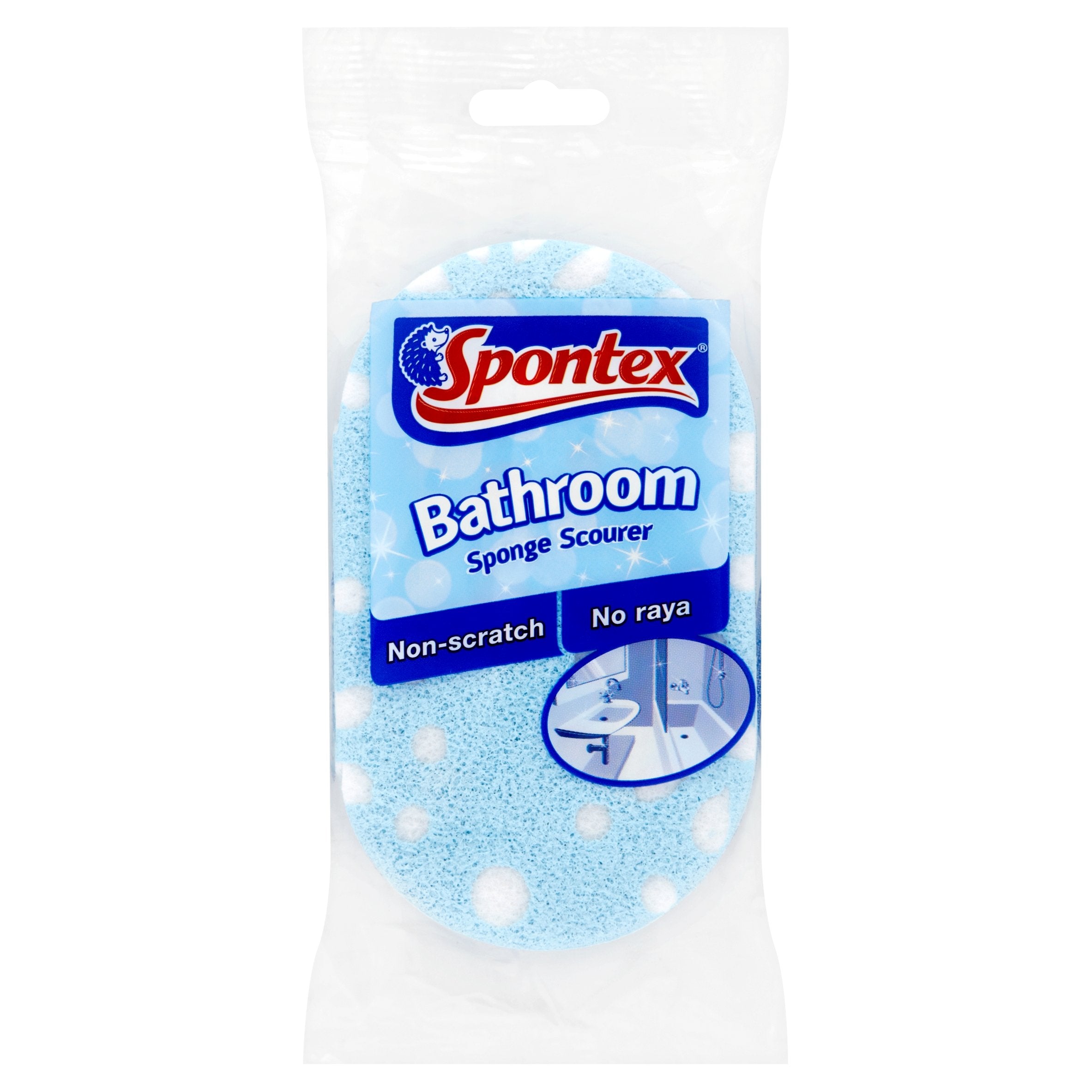Spontex Badezimmer-Scheuerschwamm, kratzfest, große Größe, für Badewanne und Dusche