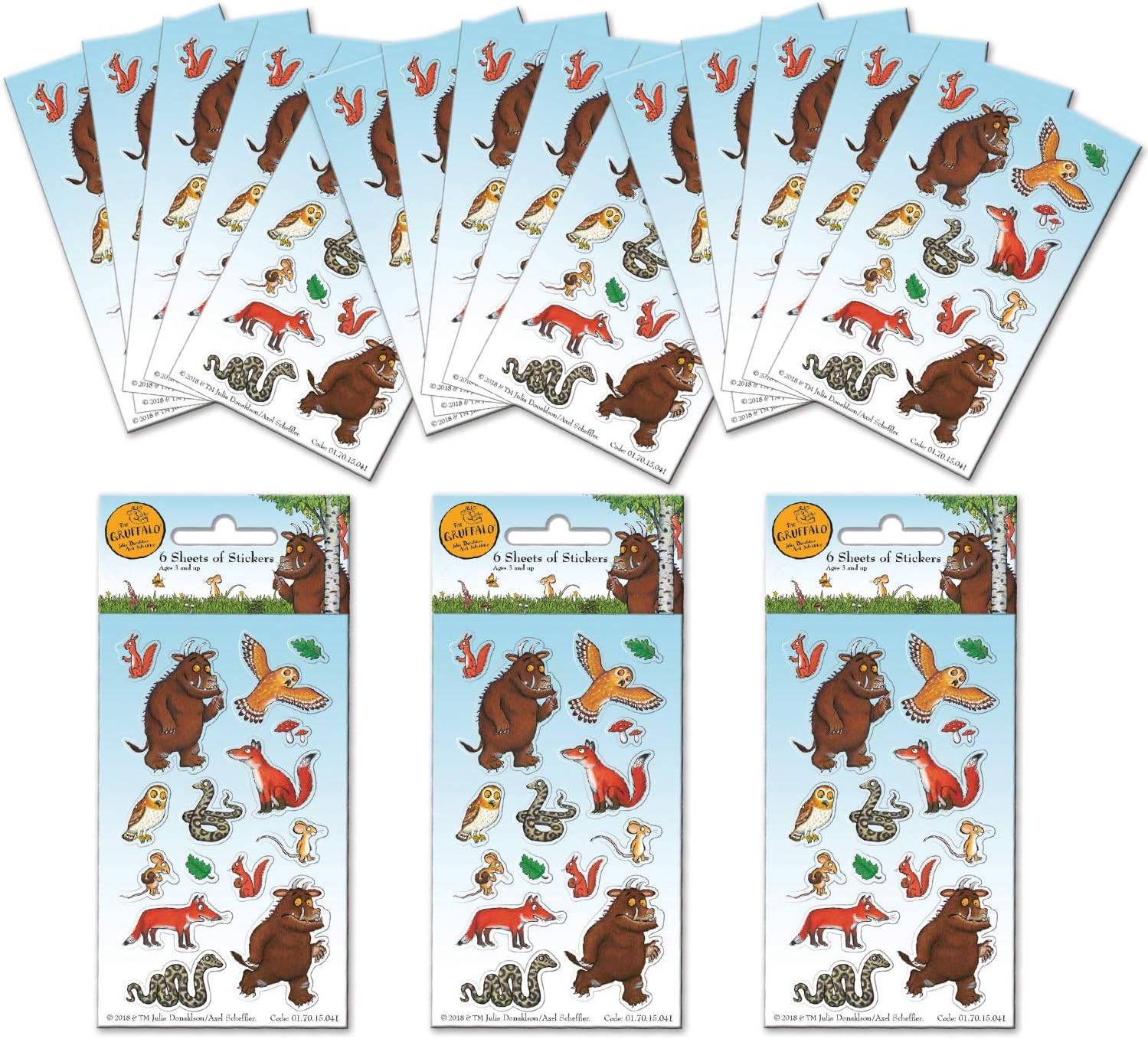 Paper Projects The Gruffalo Party Bag Sticker Bundle - 18 Sheets of Official Stickers