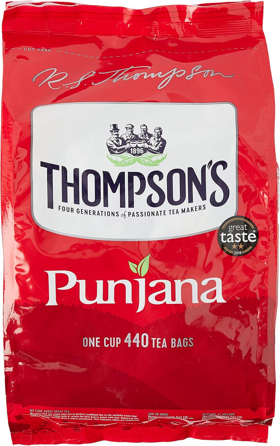 Thompson's Punjana Tee 440 Teebeutel, 1 kg - Schwarztee Familienpackung