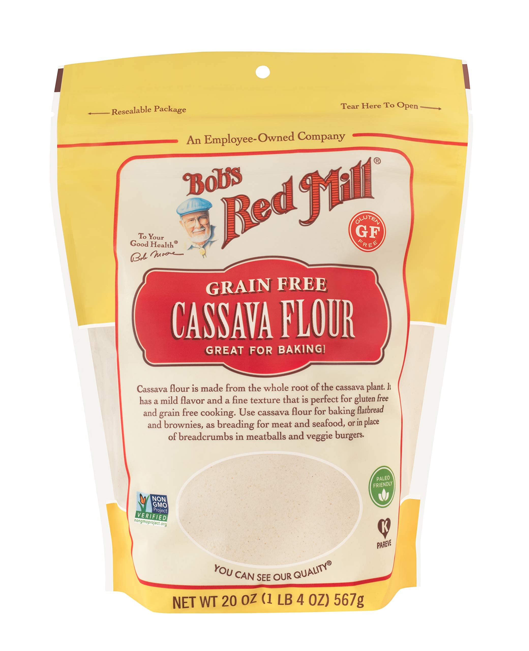 Bob's Red Mill – Getreidefreies, glutenfreies Maniokmehl, 567-g-Beutel