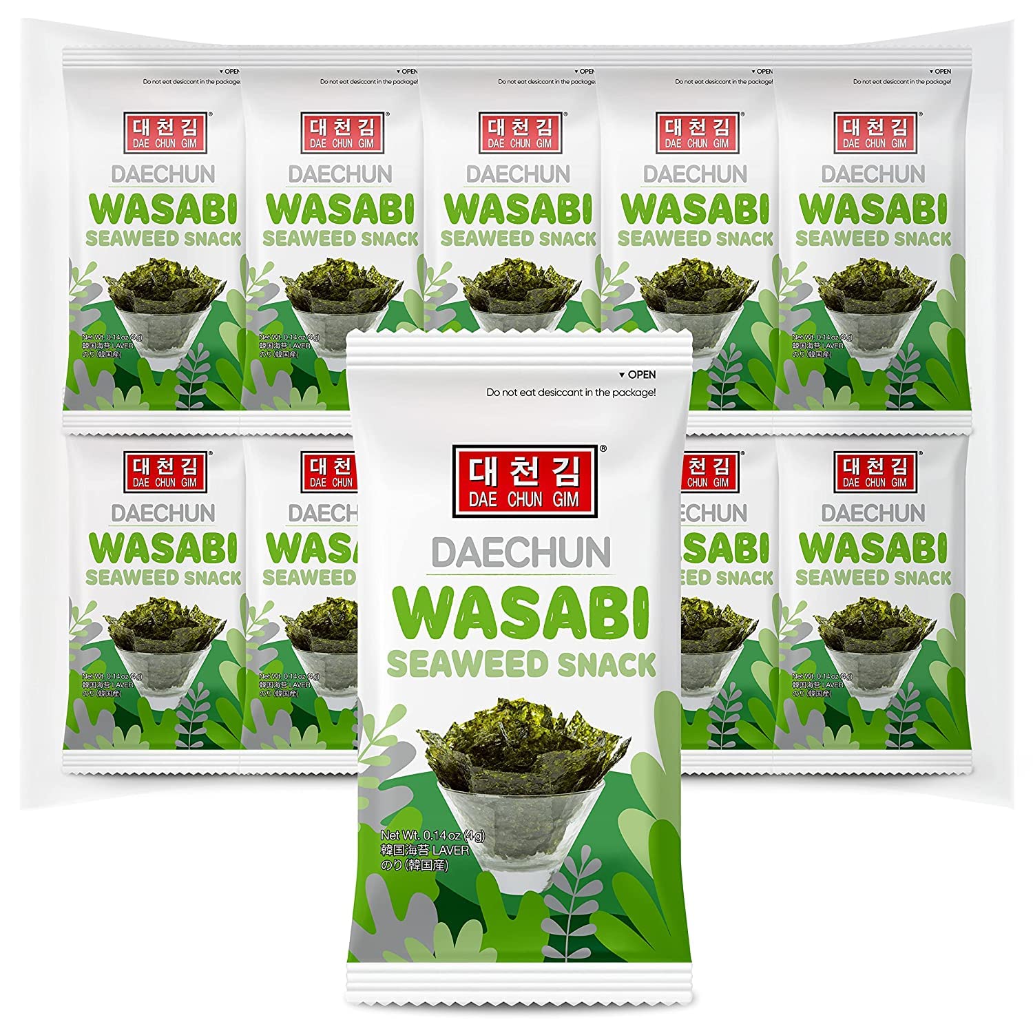 Daechun Choi's 1 Wasabi-Algen-Snack, 20er-Packung, Produkt aus Korea