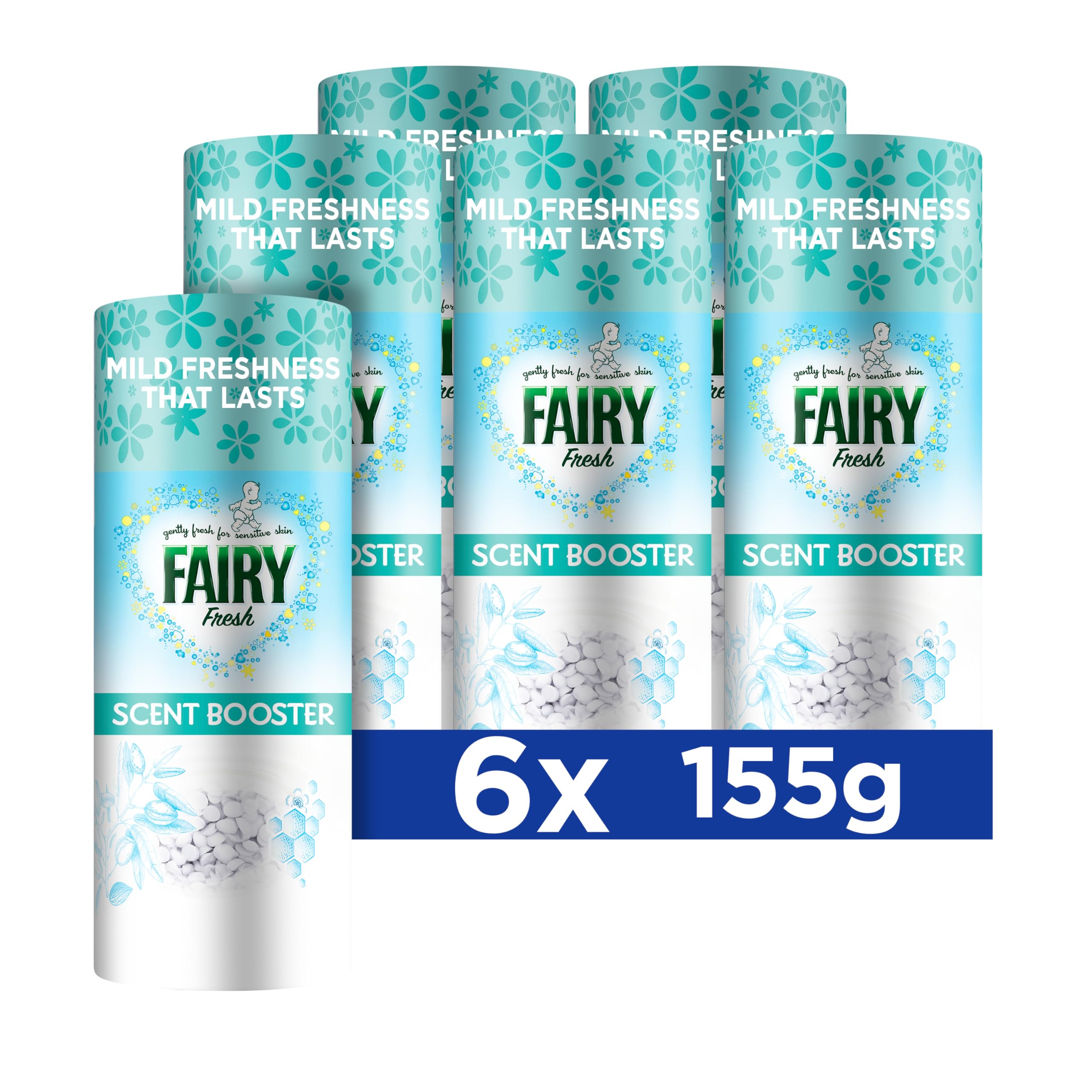 Fairy - In-Wash Duftverstärker Fresh 6 x 155g Milde Frische, die anhält